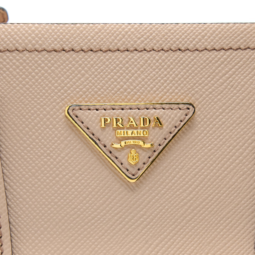 PRADA SAFFIANO CUIR TOTE BAG CALFSKIN CAMMEO/NERO GHW
