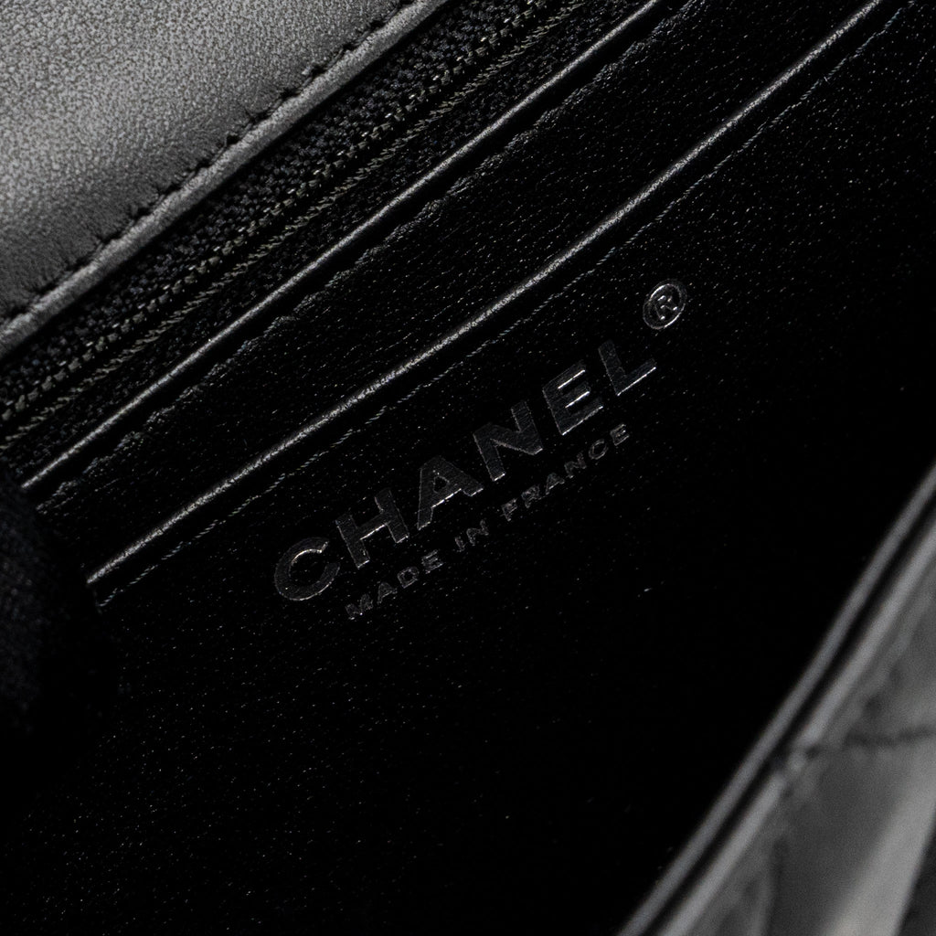 CHANEL MINI RECTANGULAR FLAP BAG LAMBSKIN BLACK SHW (MICROCHIP)