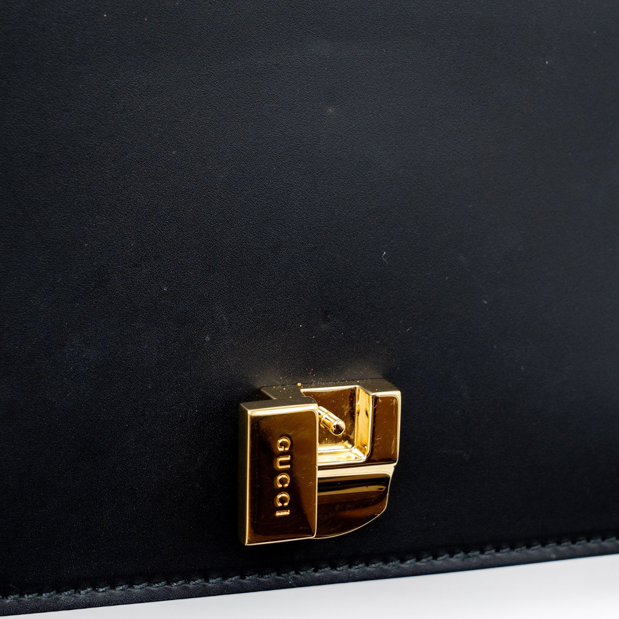 GUCCI MINI SYLVIE CHAIN BAG CALFSKIN BLACK GHW