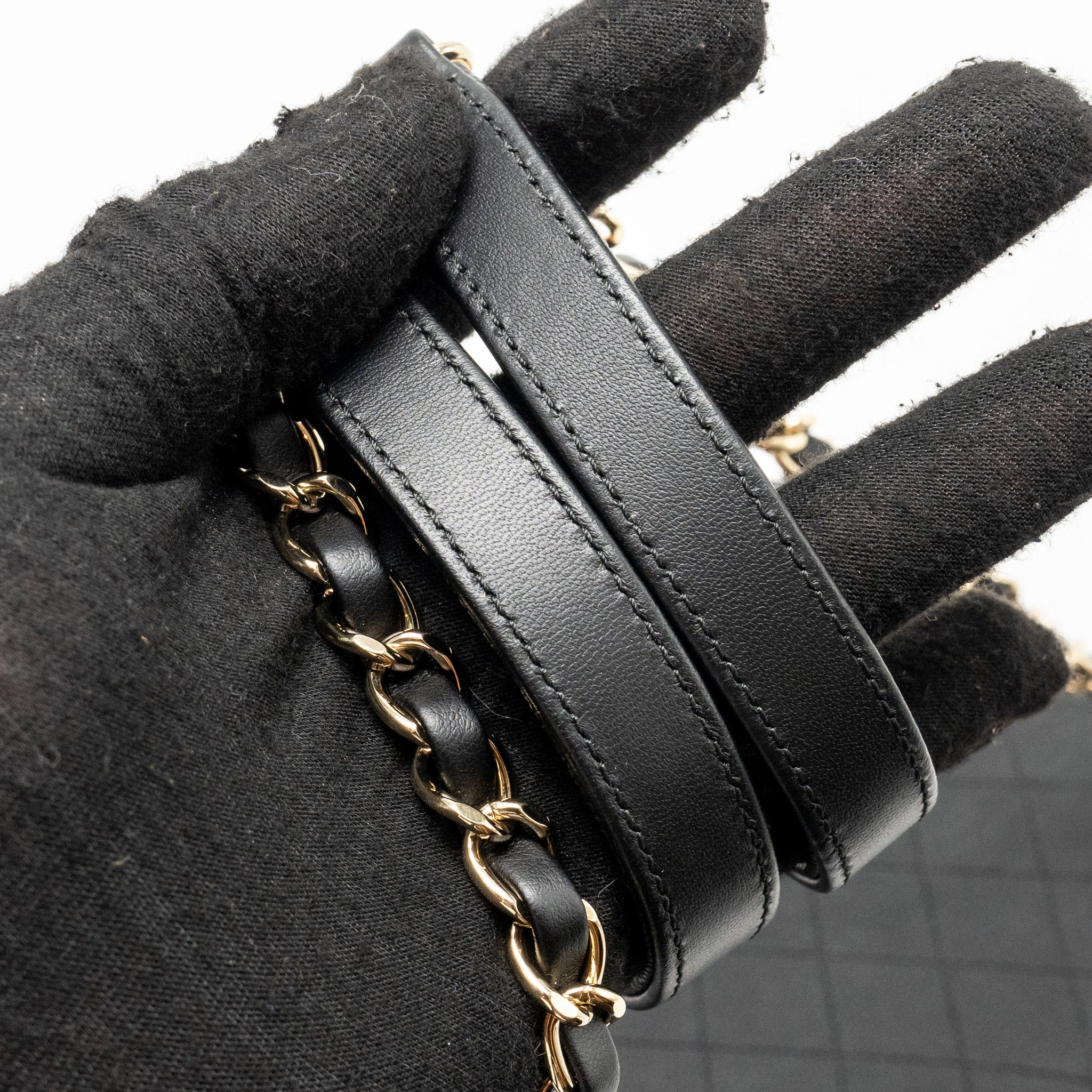 CHANEL PARIS-CUBA THREAD AROUND FLAP BAG WITH CHAIN CAVIAR BLACK LGHW
