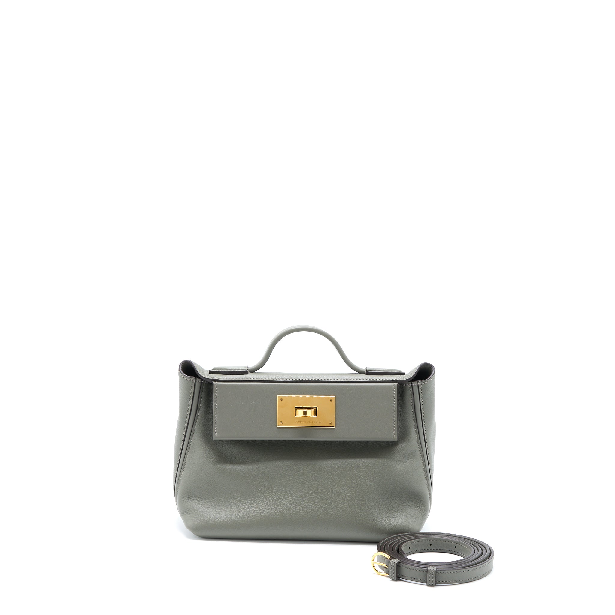 HERMES MINI 24/24 2424-21 BAG EVERCOLOR / SWIFT GRIS MEYER GHW