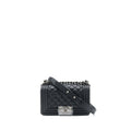 CHANEL SMALL BOY BAG CAVIAR BLACK RUTHENIUM SHW (MICROCHIP)