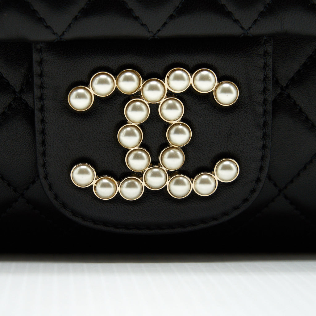 CHANEL WESTMINSTER SHOULDER BAG LAMBSKIN BLACK LGHW