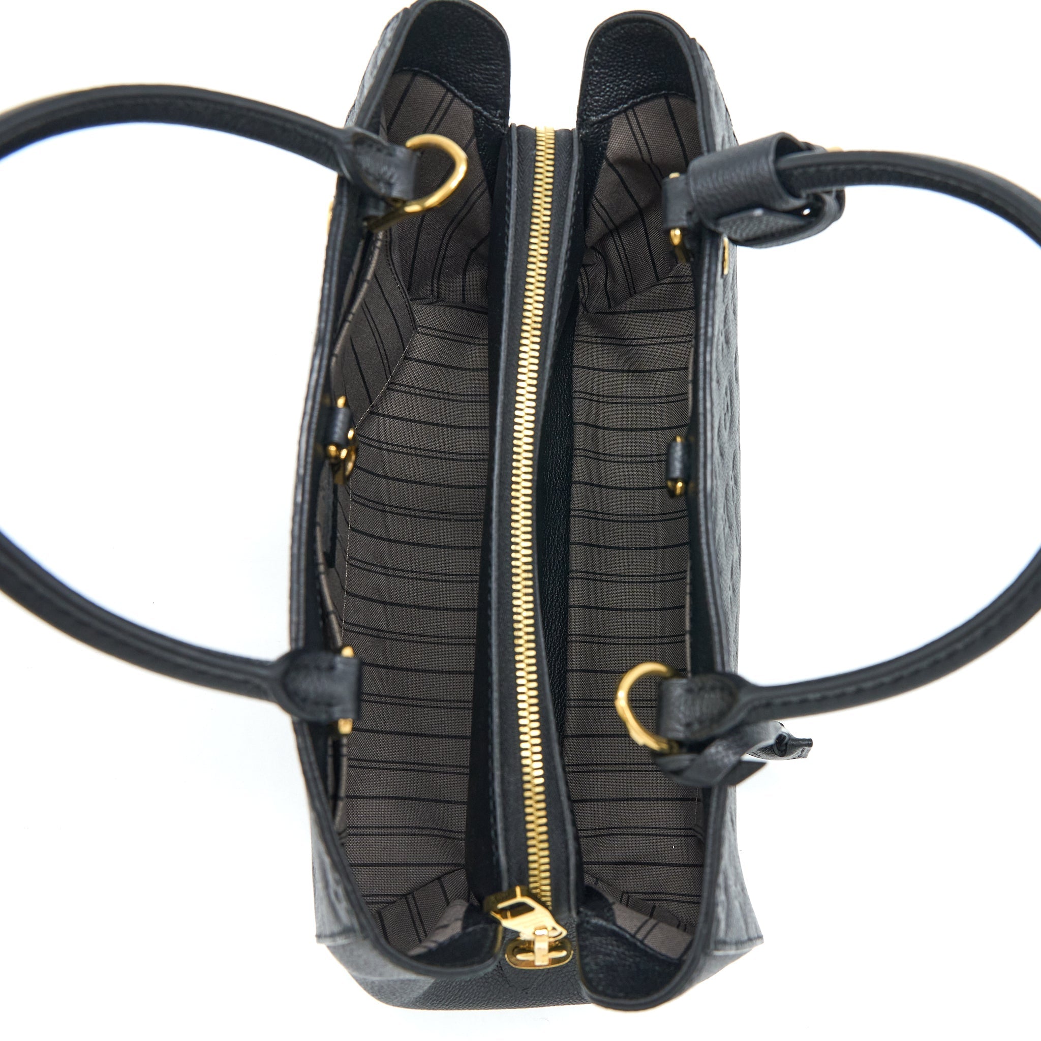 LOUIS VUITTON MONTAIGNE MM MONOGRAM EMPREINTE BLACK GHW