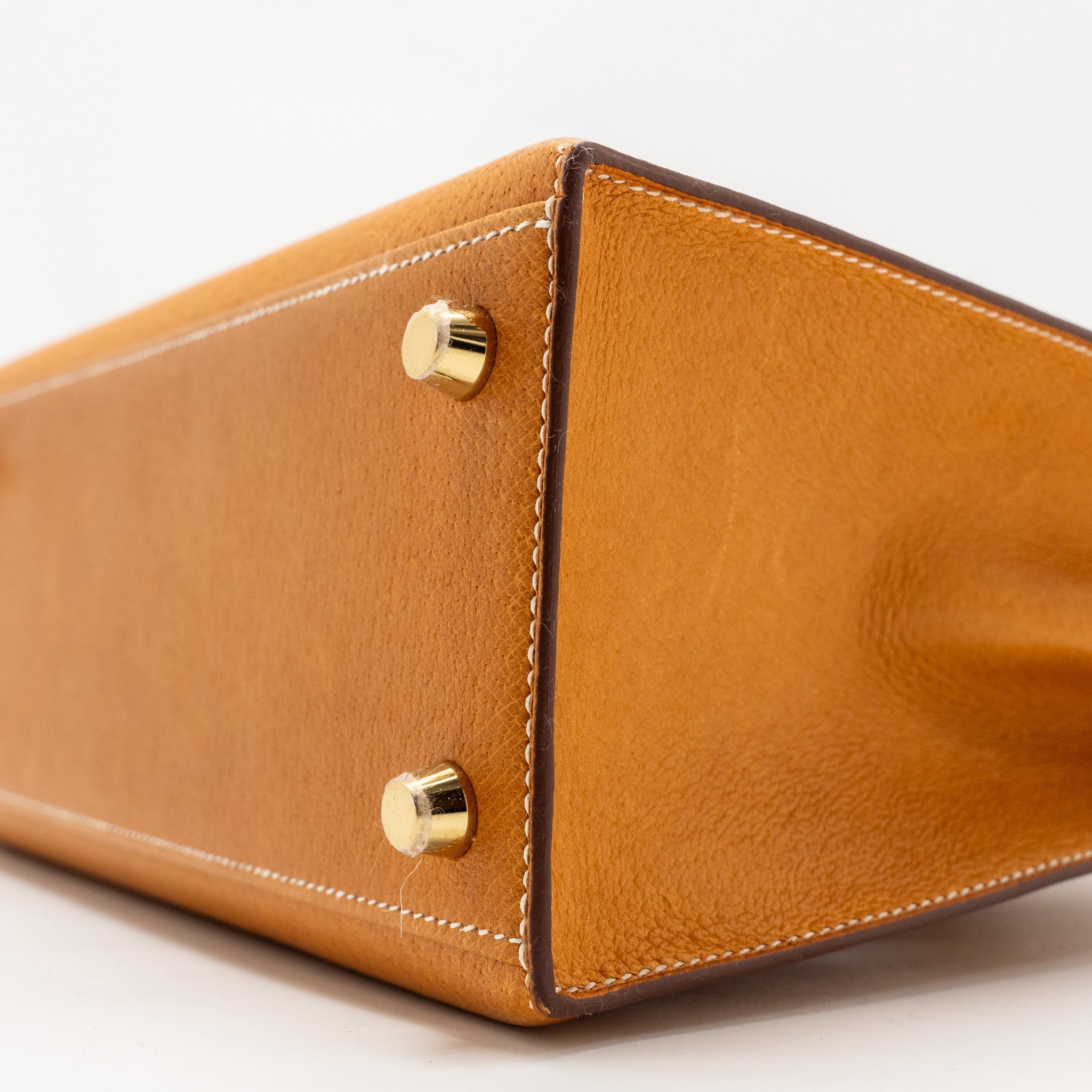 HERMES KELLY 25 PEAU DE PORC TOFFEE GHW