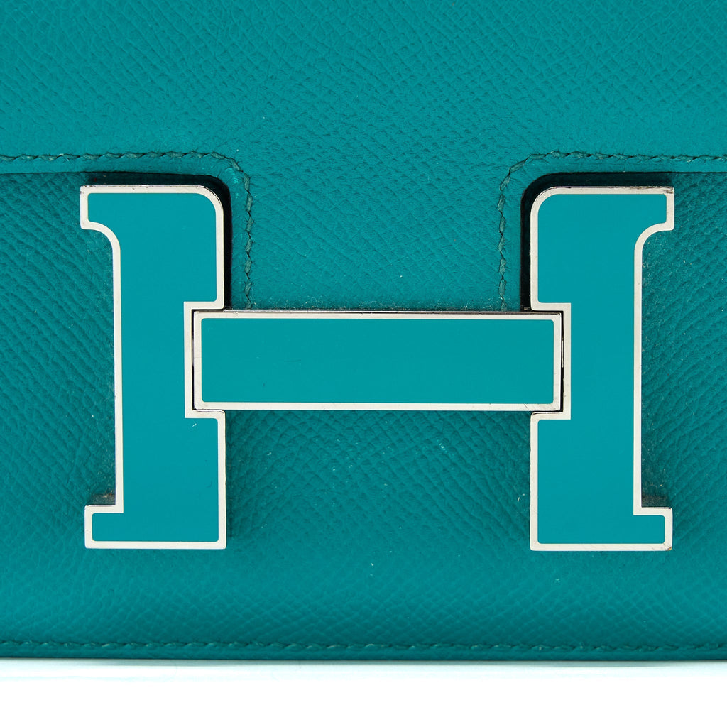 HERMES CONSTANCE 24 EPSOM 7F BLUE PAON/6W MENTHE ENAMEL HARDWARE