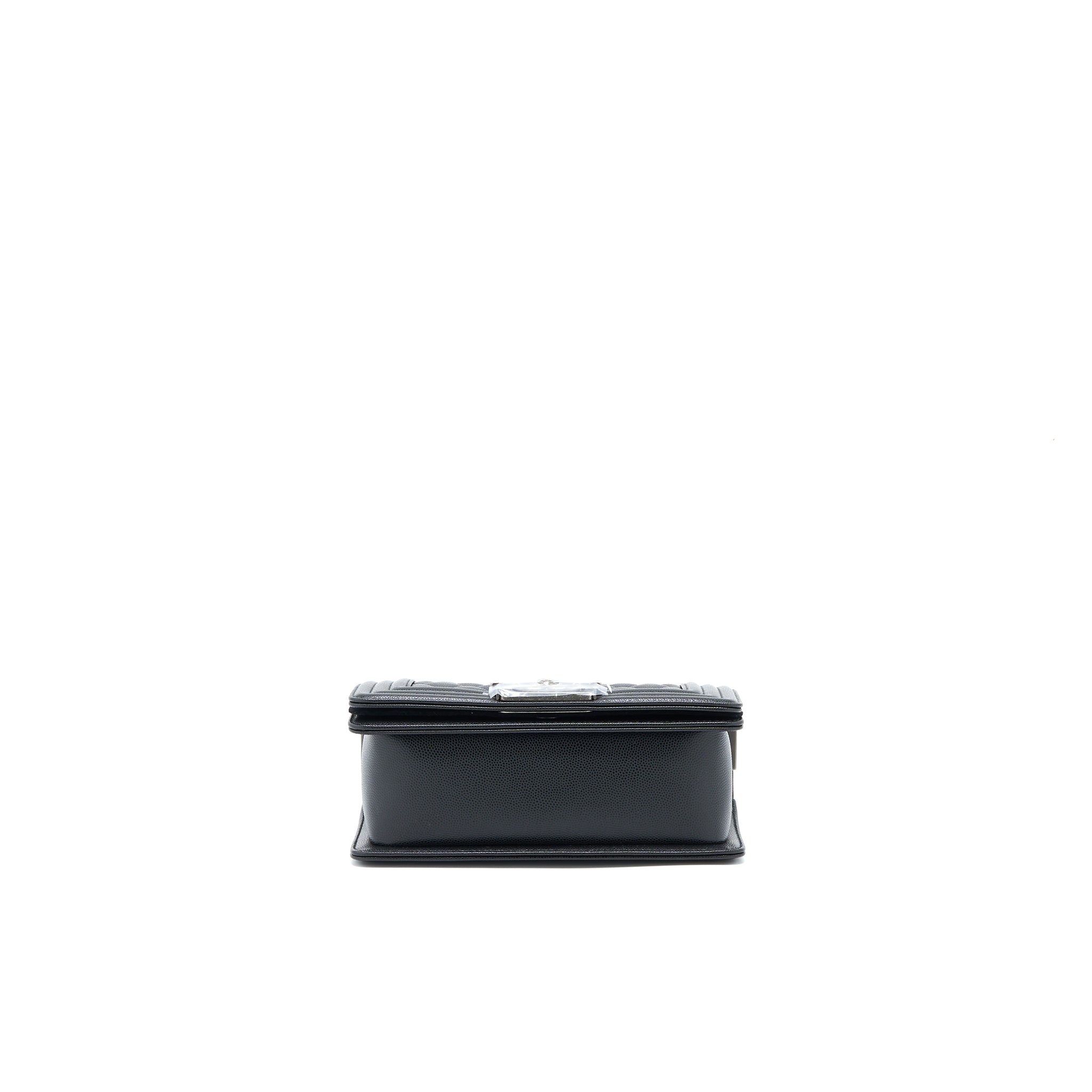 CHANEL SMALL BOY BAG CAVIAR BLACK RUTHENIUM SHW (MICROCHIP)