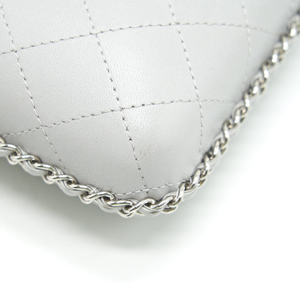 CHANEL GREY VANITY CASE FOR PHONE WITH CHAIN