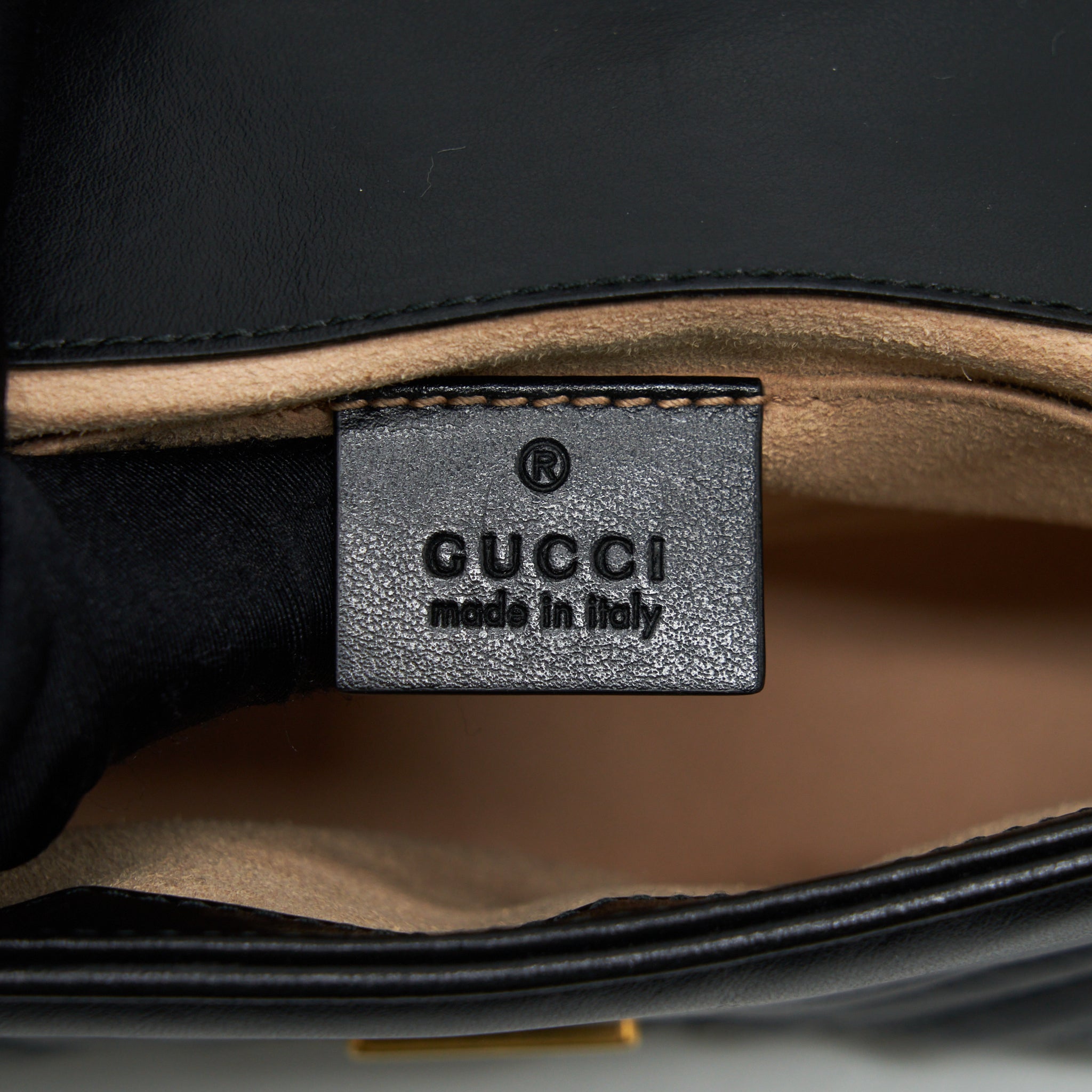 GUCCI MINI MARMONT MATELASSE BAG BLACK GHW