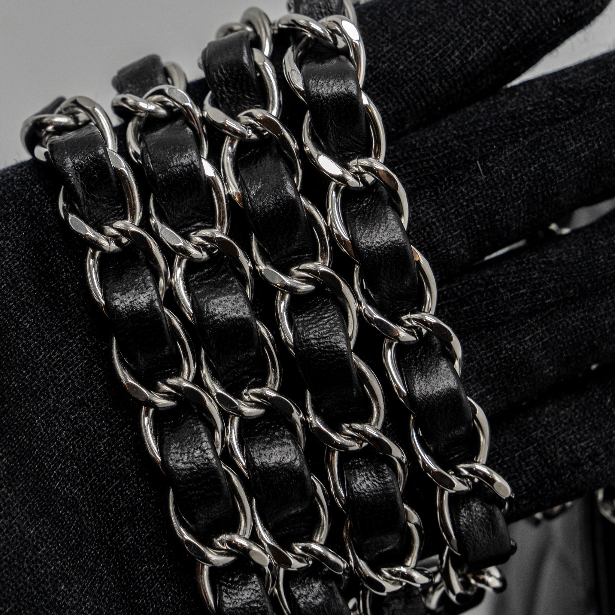 CHANEL MINI RECTANGULAR FLAP BAG LAMBSKIN BLACK SHW (MICROCHIP)