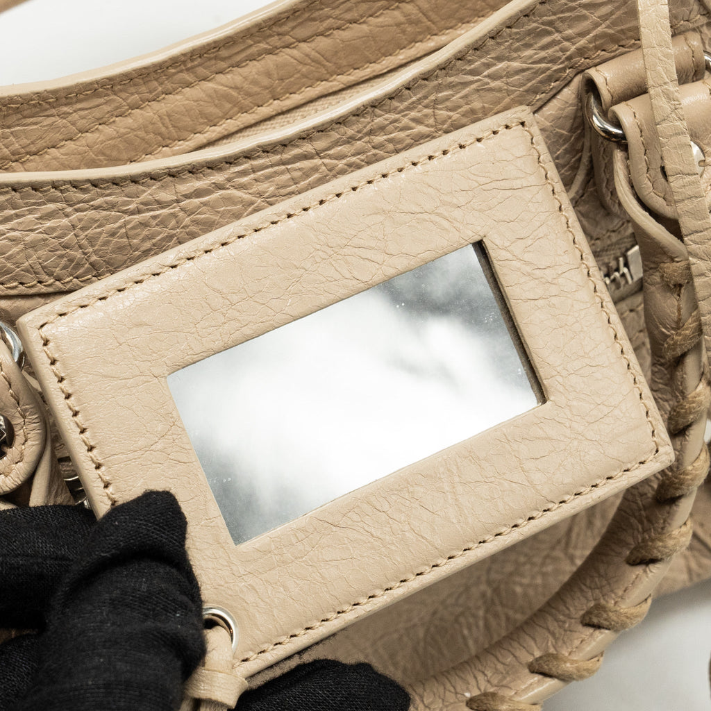 BALENCIAGA MINI CITY BAG CALFSKIN BEIGE SHW
