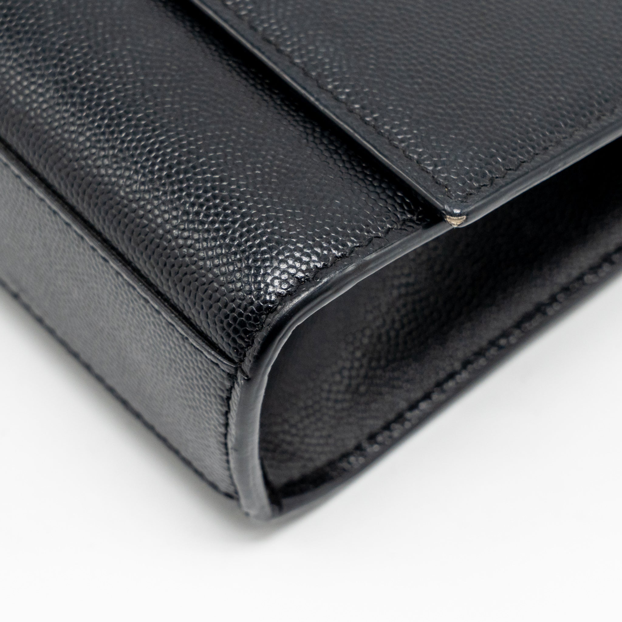 SAINT LAURENT/YSL LARGE KATE CHAIN BAG GRAINED CALFSKIN BLACK GHW