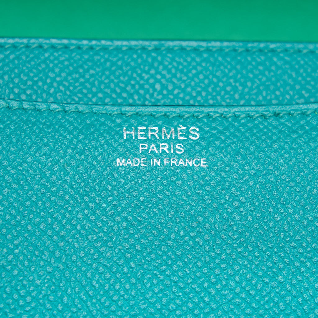HERMES CONSTANCE 24 EPSOM 7F BLUE PAON/6W MENTHE ENAMEL HARDWARE