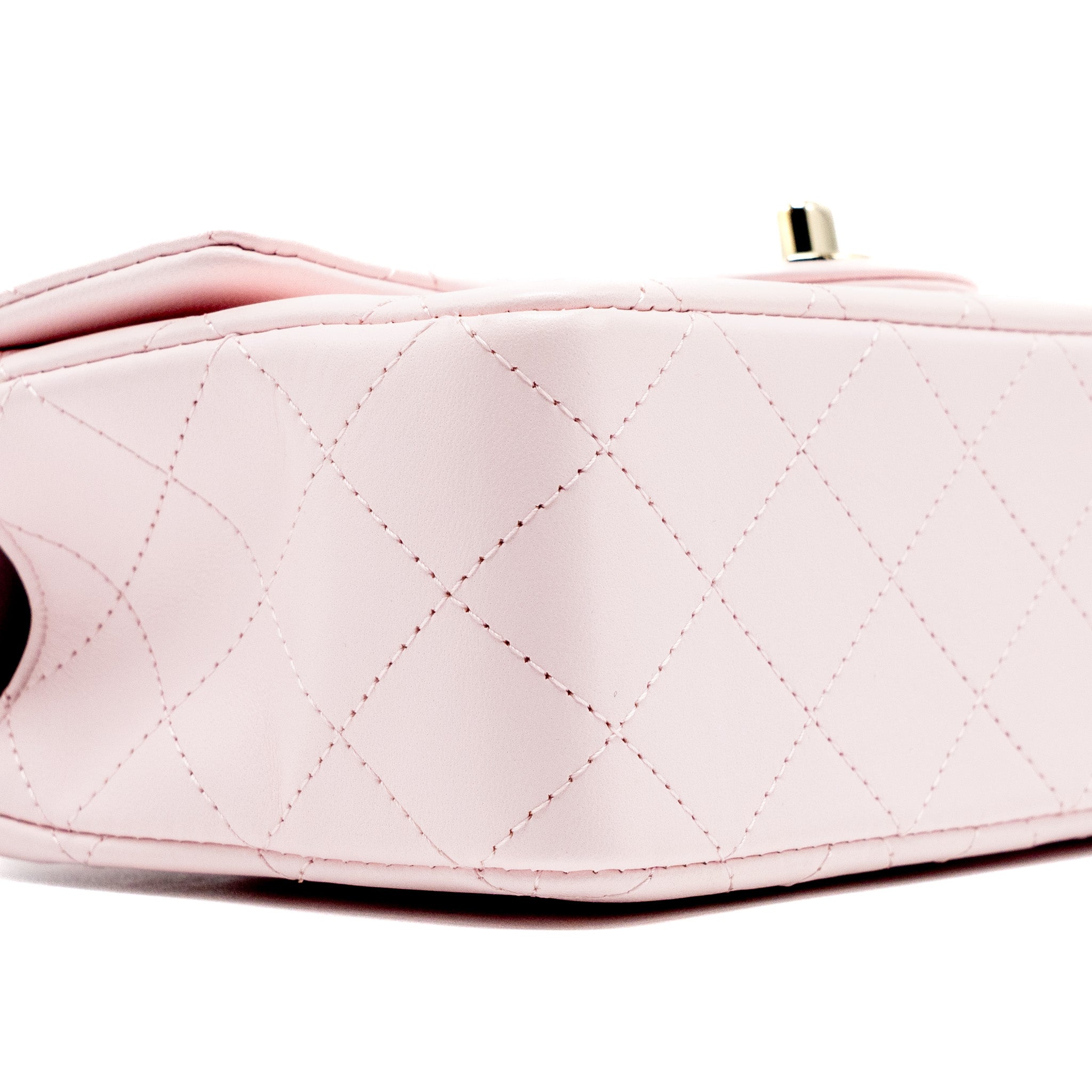CHANEL TOP HANDLE MINI RECTANGULAR FLAP BAG LAMBSKIN LIGHT PINK LGHW(MICROCHIP)