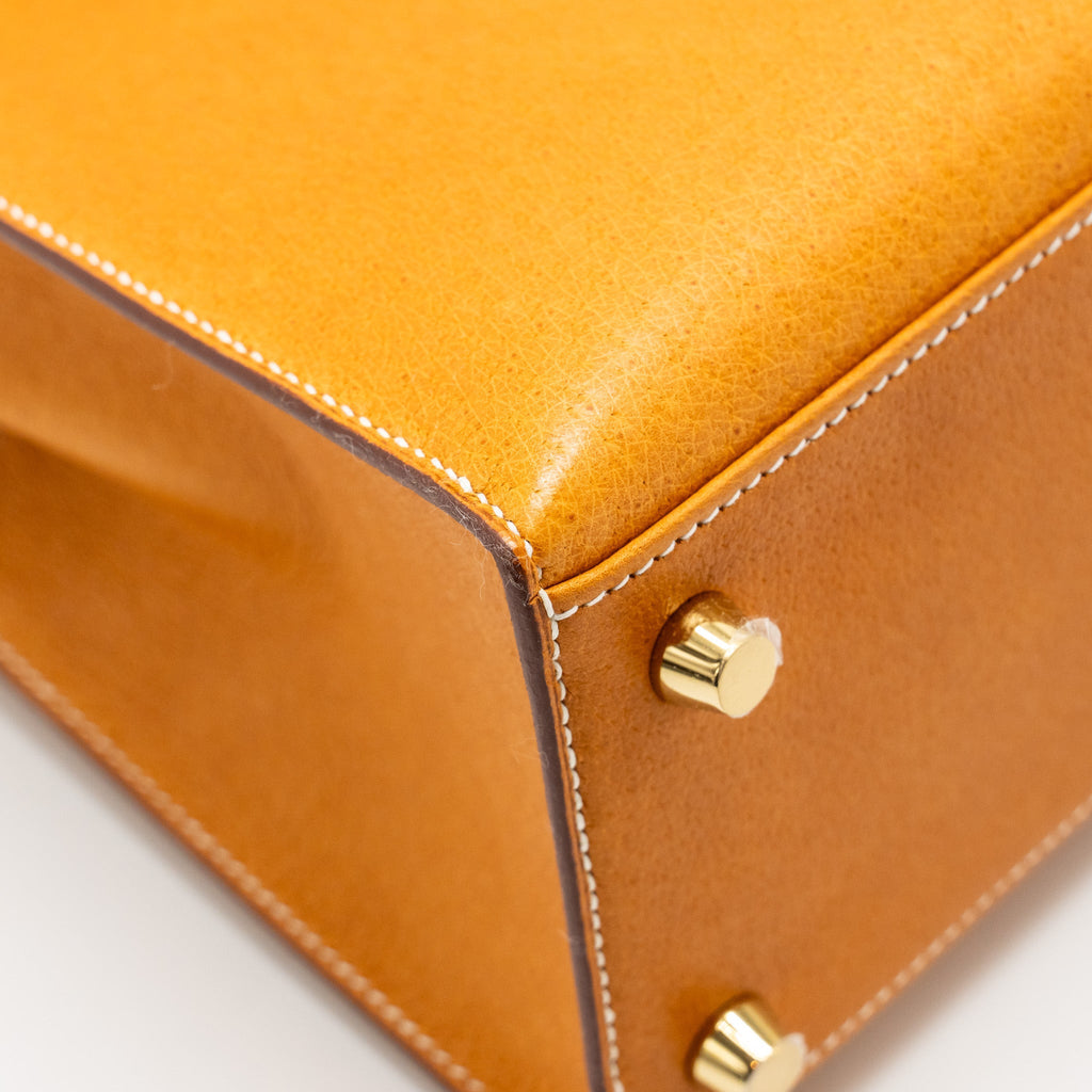 HERMES KELLY 25 PEAU DE PORC TOFFEE GHW