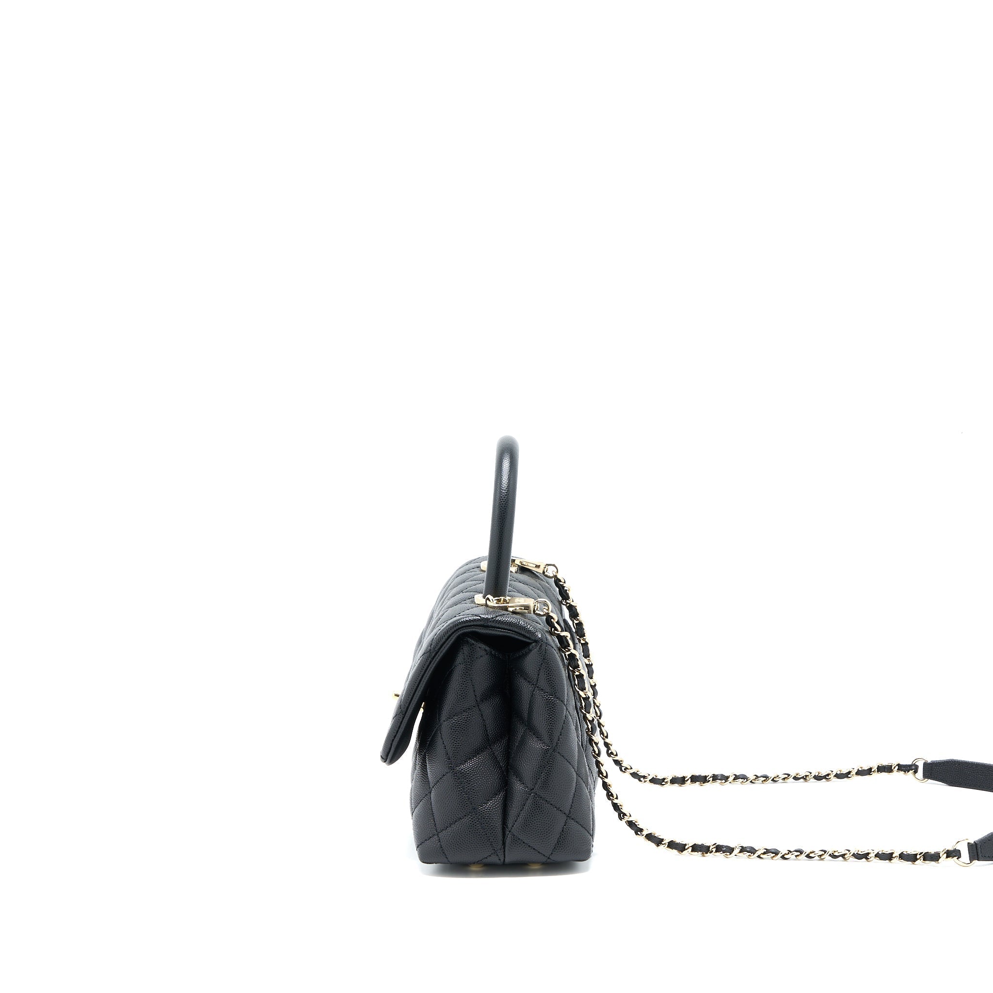 CHANEL SMALL COCO HANDLE CAVIAR BLACK LGHW