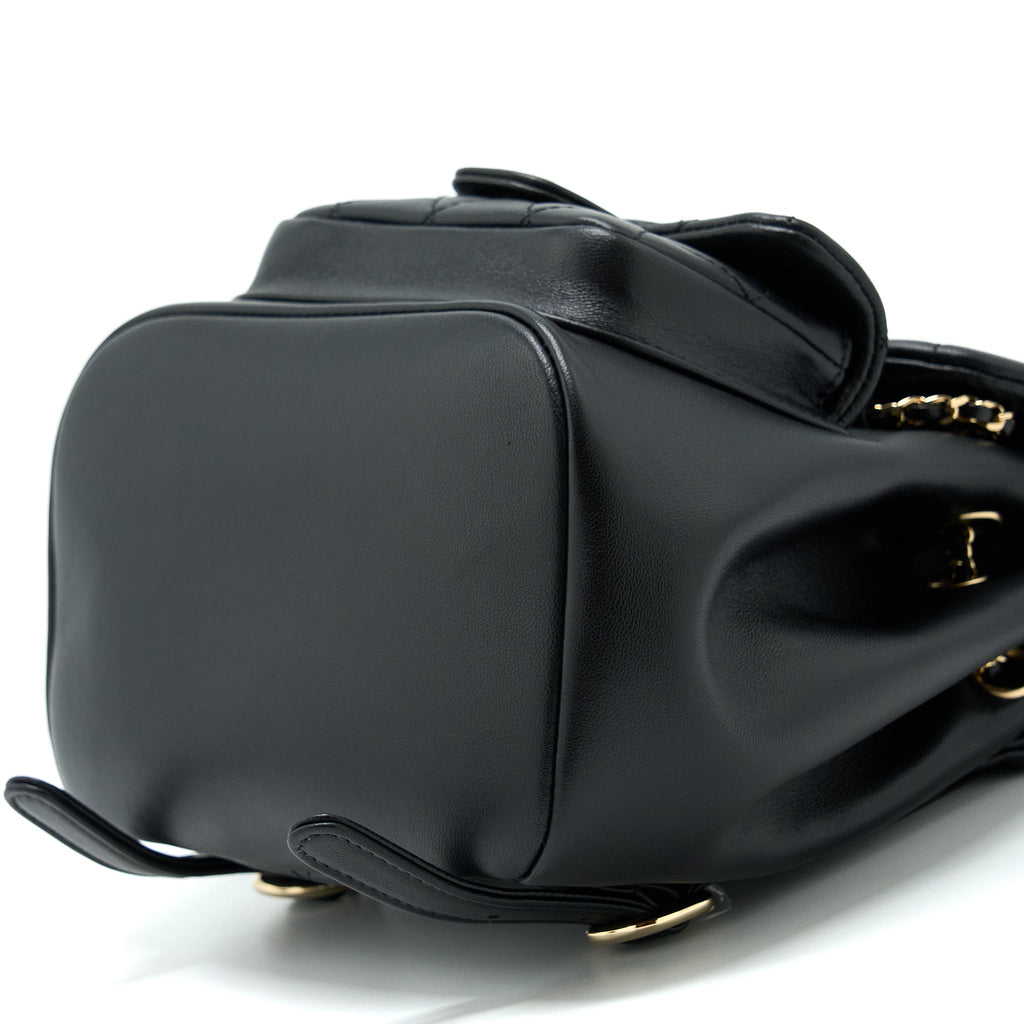 CHANEL DUMA MINI BACKPACK BLACK LGHW (MICROCHIP)