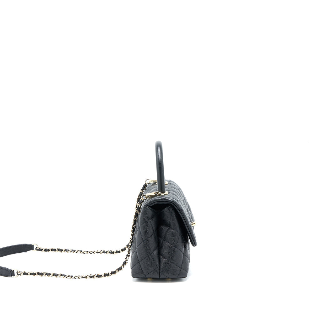 CHANEL SMALL COCO HANDLE CAVIAR BLACK LGHW