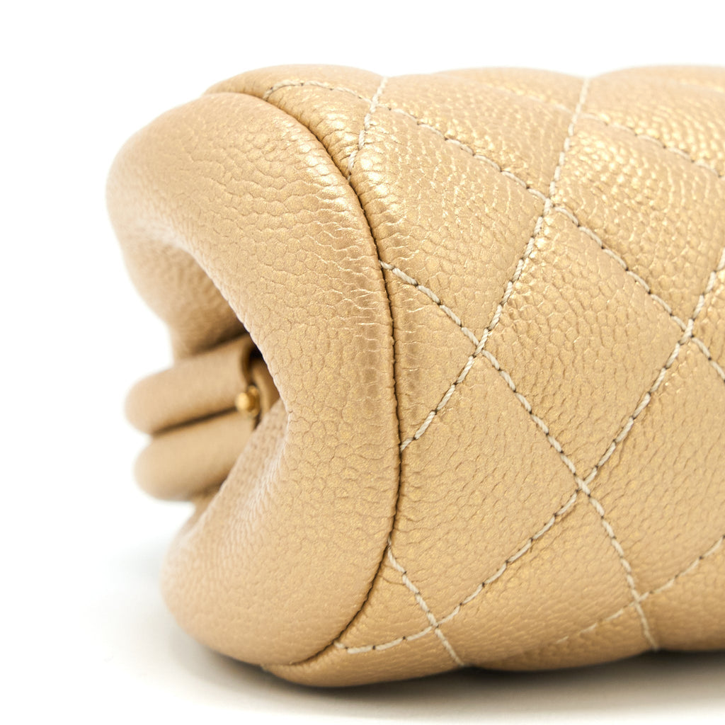 CHANEL TIMELESS CLUTCH CAVIAR GOLD BRUSHED GHW