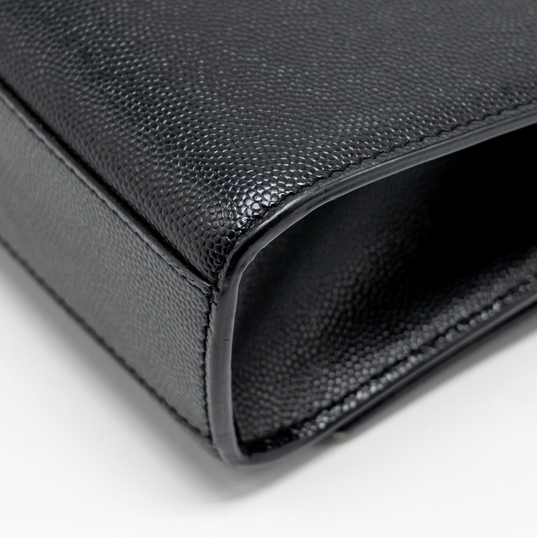 SAINT LAURENT/YSL LARGE KATE CHAIN BAG GRAINED CALFSKIN BLACK GHW