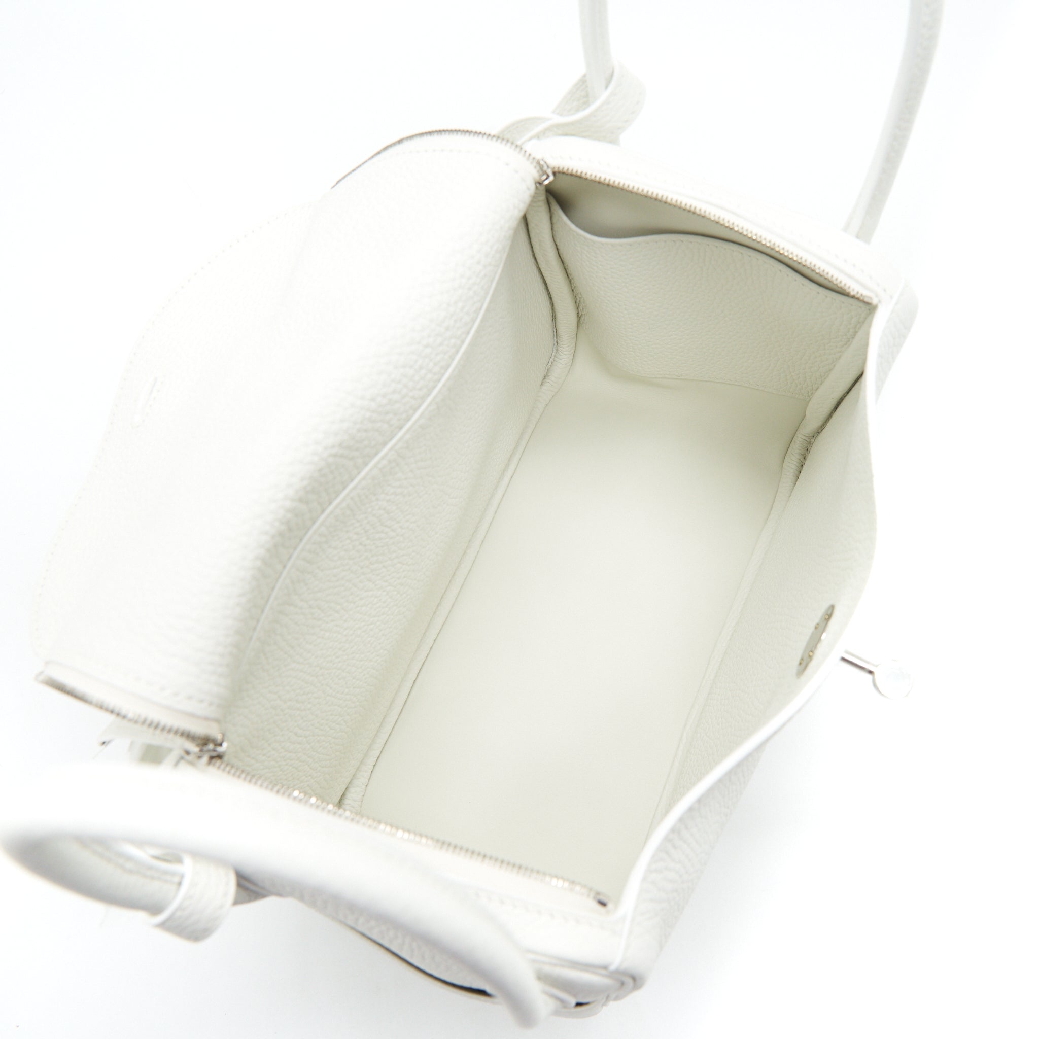 HERMES LINDY 26 CLEMENCE LEATHER BLANC WITH SHW
