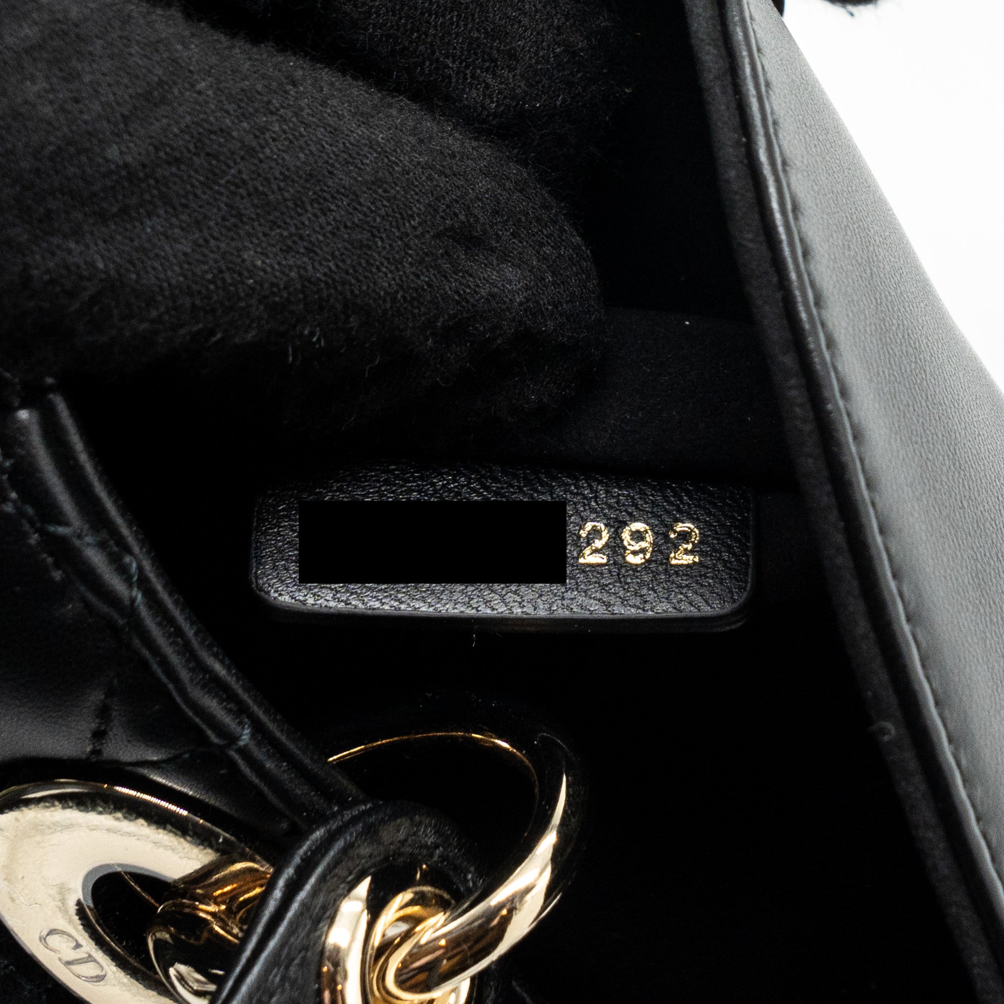 DIOR SMALL LADY DIOR LAMBSKIN BLACK LGHW