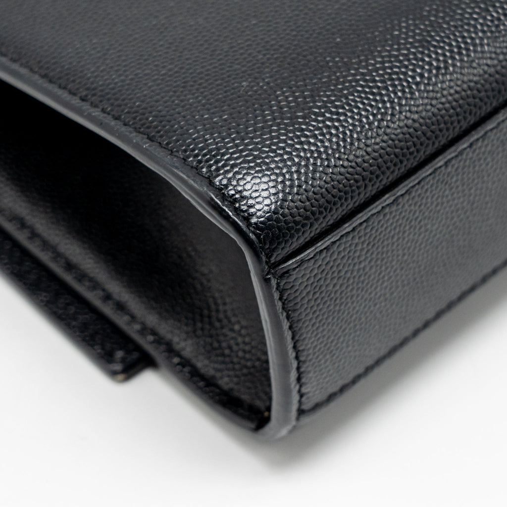 SAINT LAURENT/YSL LARGE KATE CHAIN BAG GRAINED CALFSKIN BLACK GHW