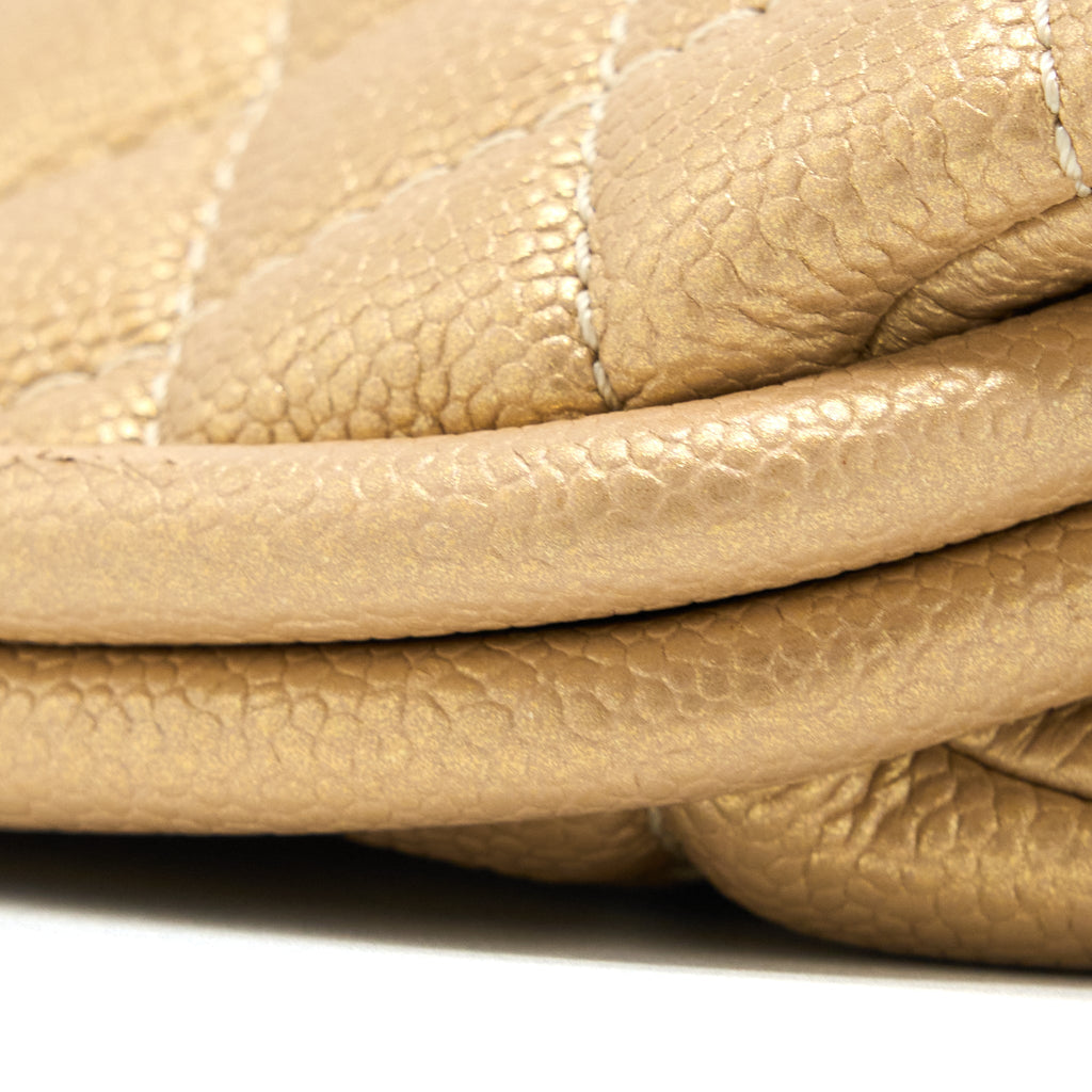 CHANEL TIMELESS CLUTCH CAVIAR GOLD BRUSHED GHW