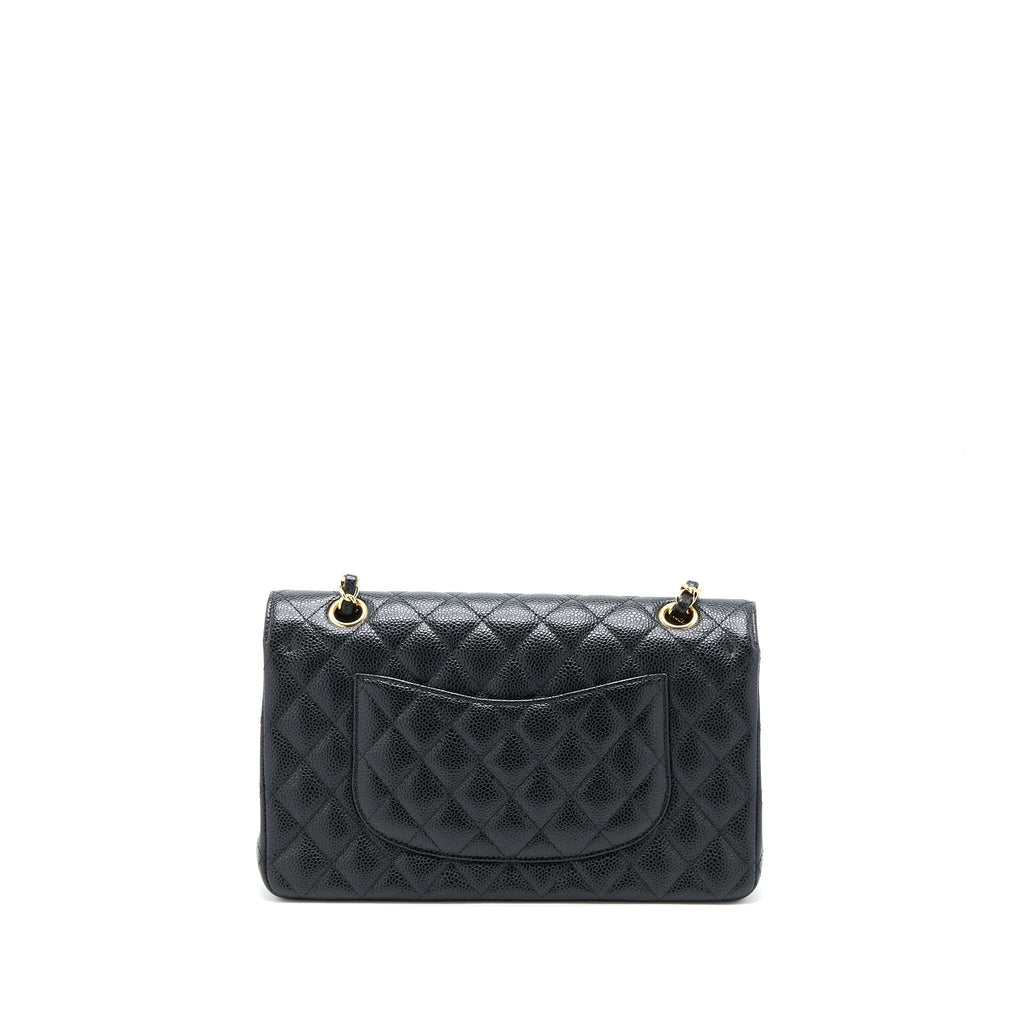 CHANEL MEDIUM CLASSIC DOUBLE FLAP BAG CAVIAR BLACK GHW