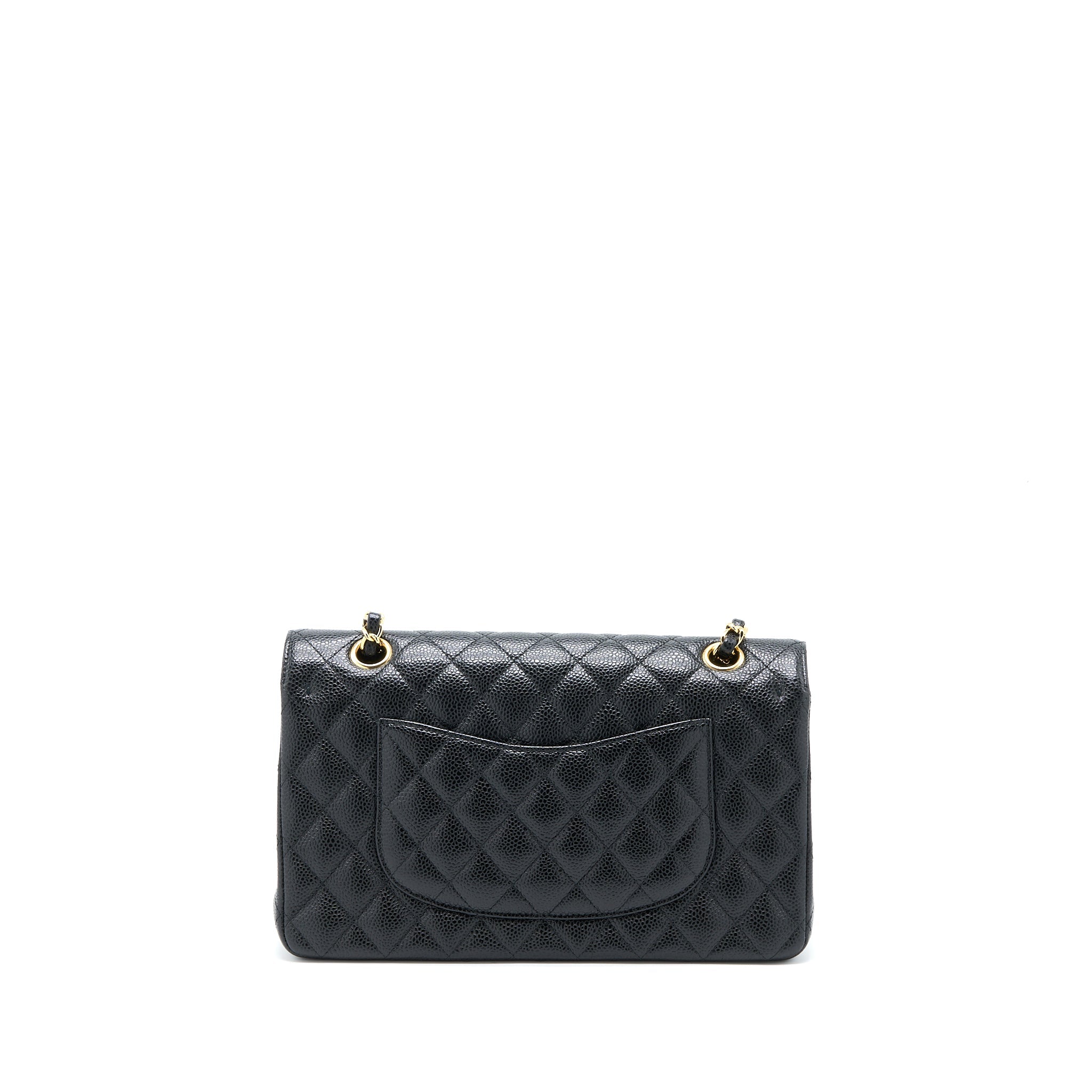 CHANEL MEDIUM CLASSIC DOUBLE FLAP BAG CAVIAR BLACK GHW