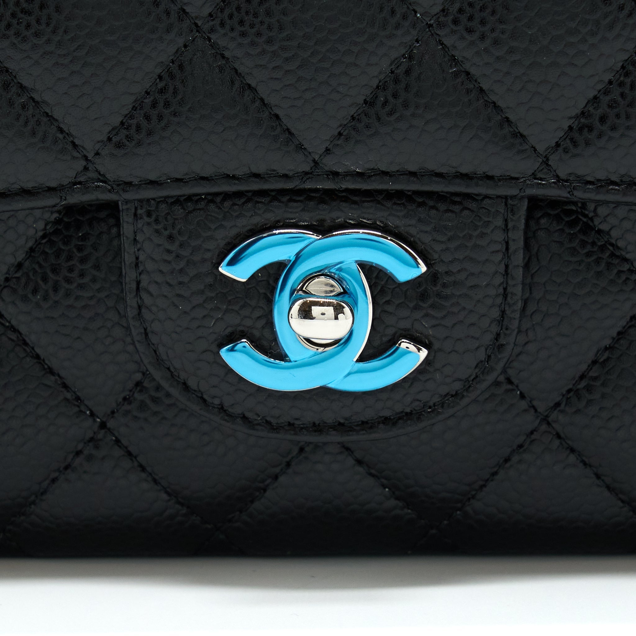 CHANEL CLASSIC DOUBLE FLAP BAG CAVIAR BLACK SHW