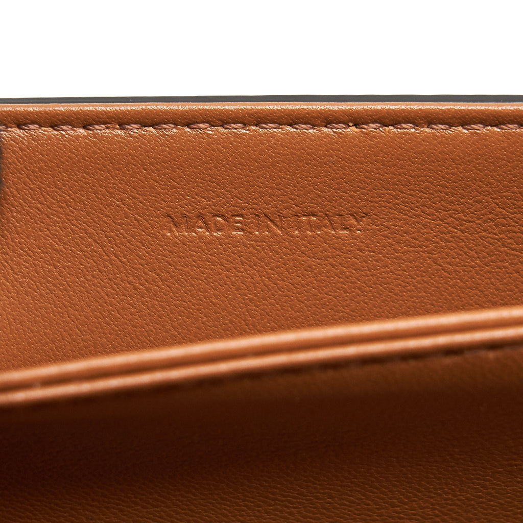 CELINE TEEN TRIOMPHE BAG IN TRIOMPHE CANVAS AND CALFSKIN TAN