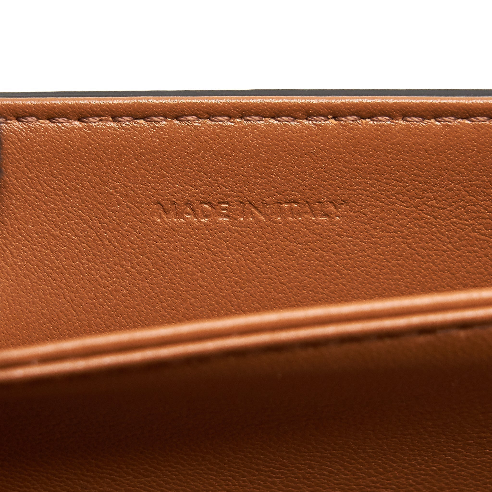 CELINE TEEN TRIOMPHE BAG IN TRIOMPHE CANVAS AND CALFSKIN TAN
