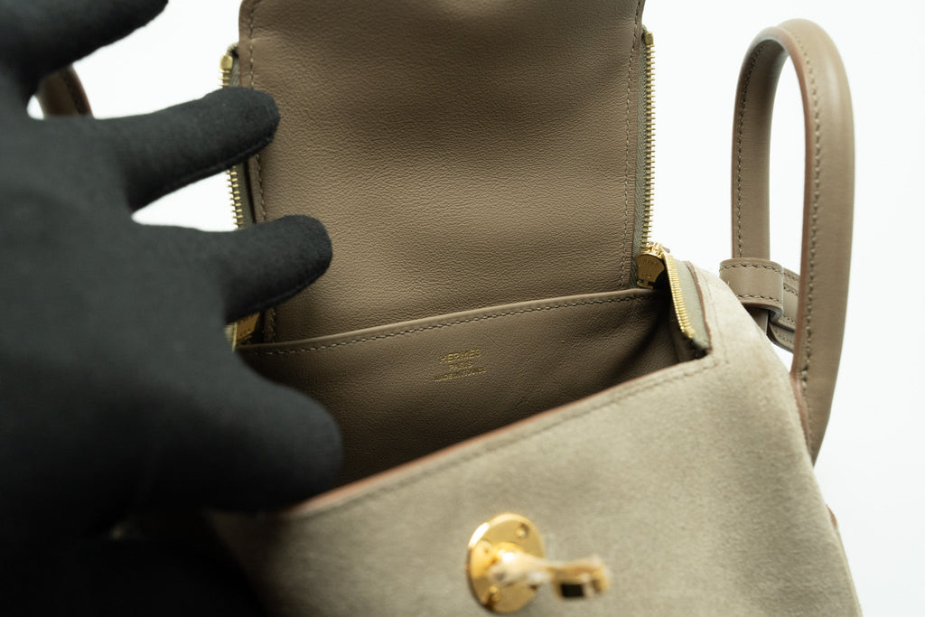 HERMES MINI LINDY GRIZZLY/SWIFT GRIS CAILLOU/ETOUPE GHW