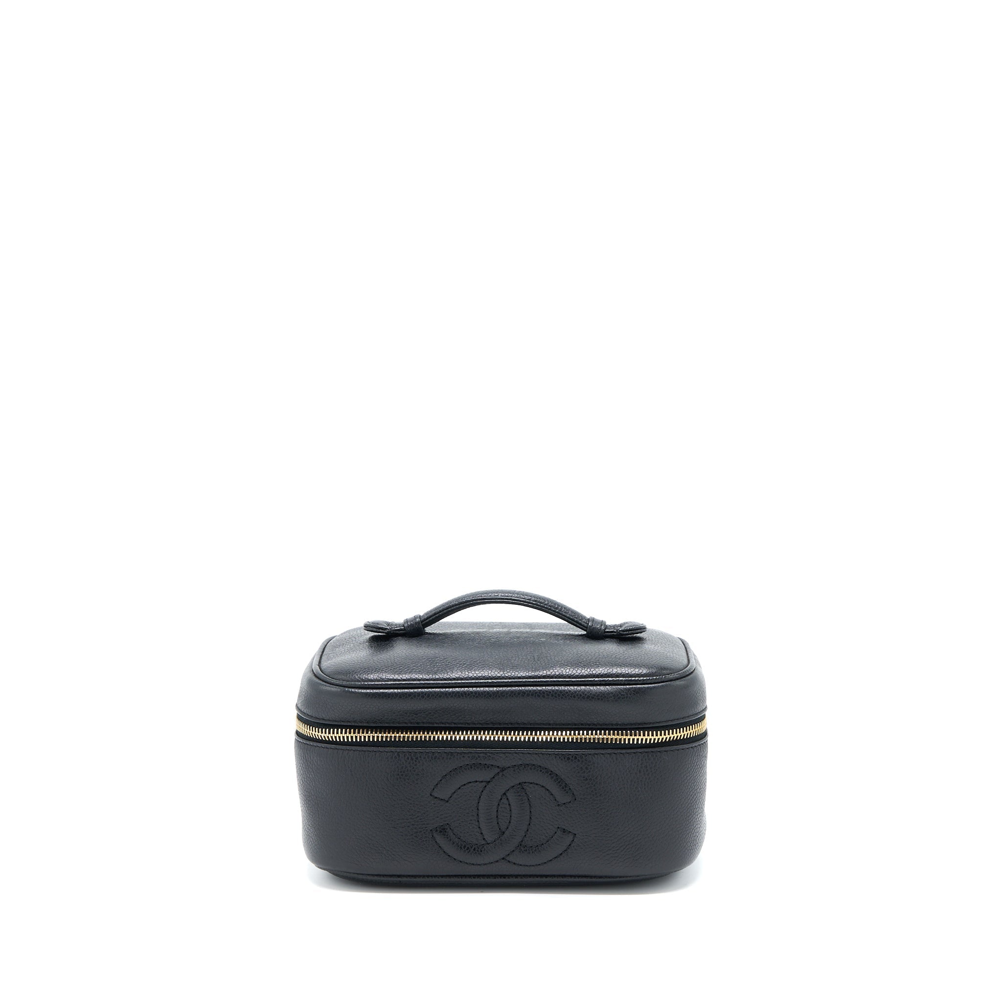 CHANEL VINTAGE VANITY CASE CAVIAR BLACK GHW
