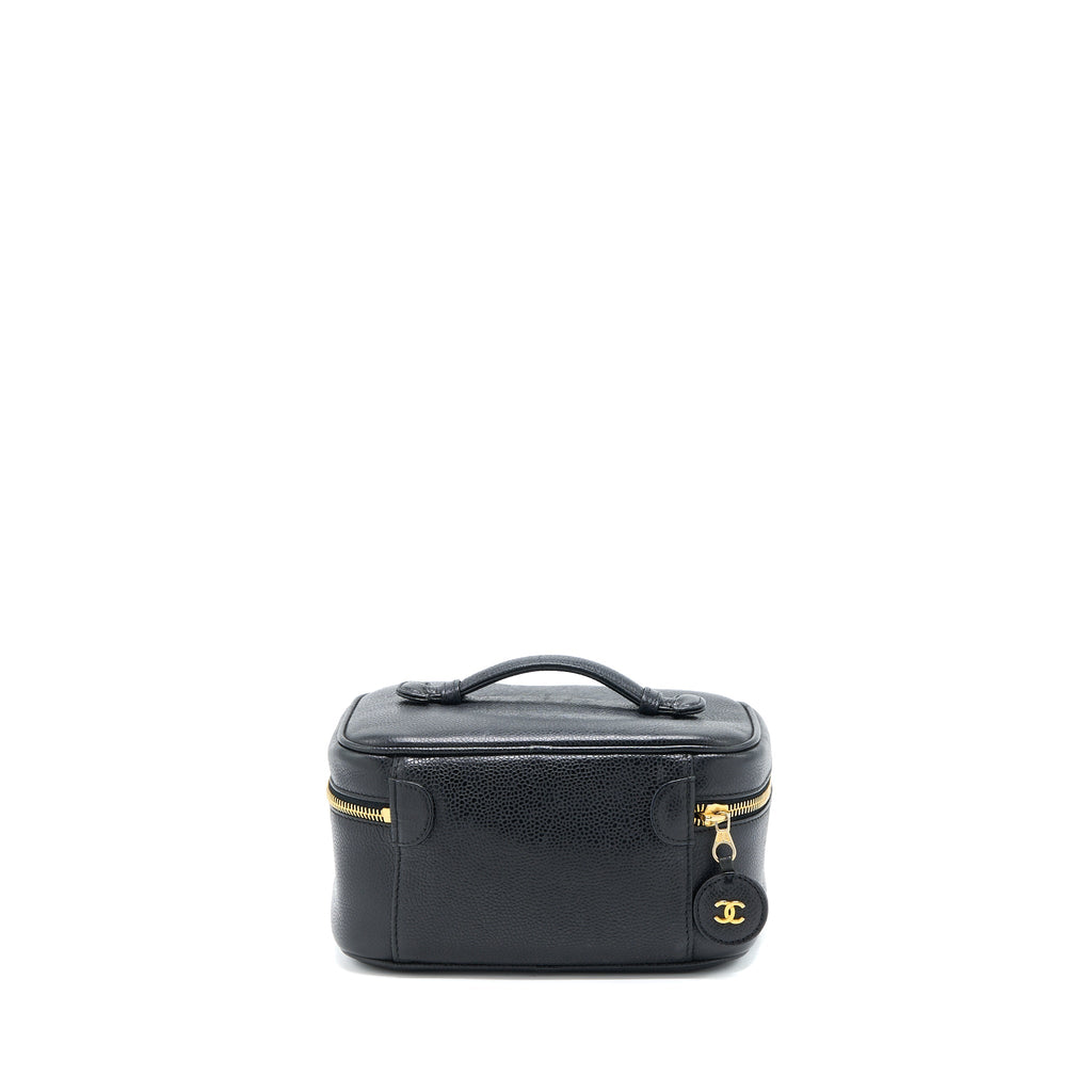 CHANEL VINTAGE VANITY CASE CAVIAR BLACK GHW