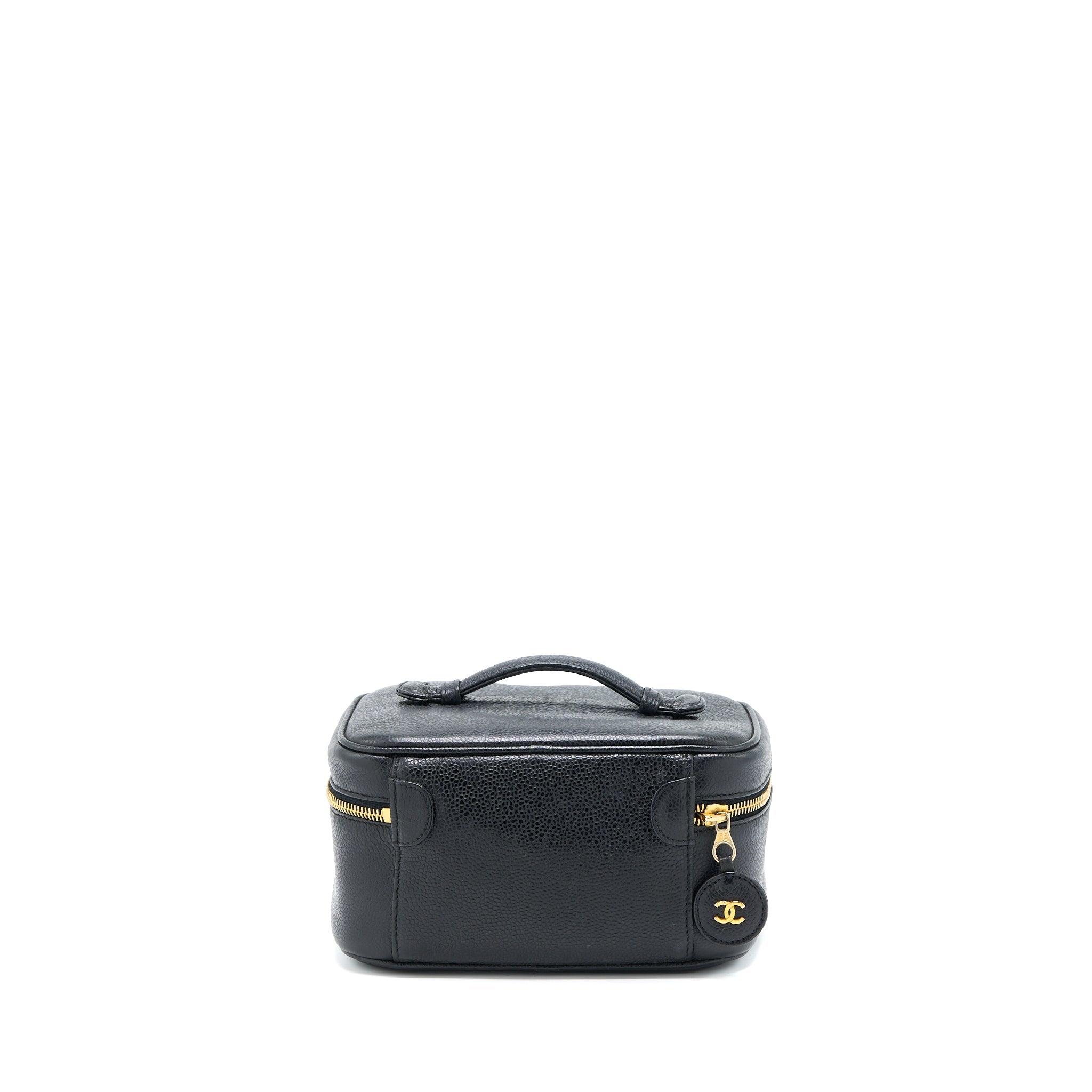 CHANEL VINTAGE VANITY CASE CAVIAR BLACK GHW