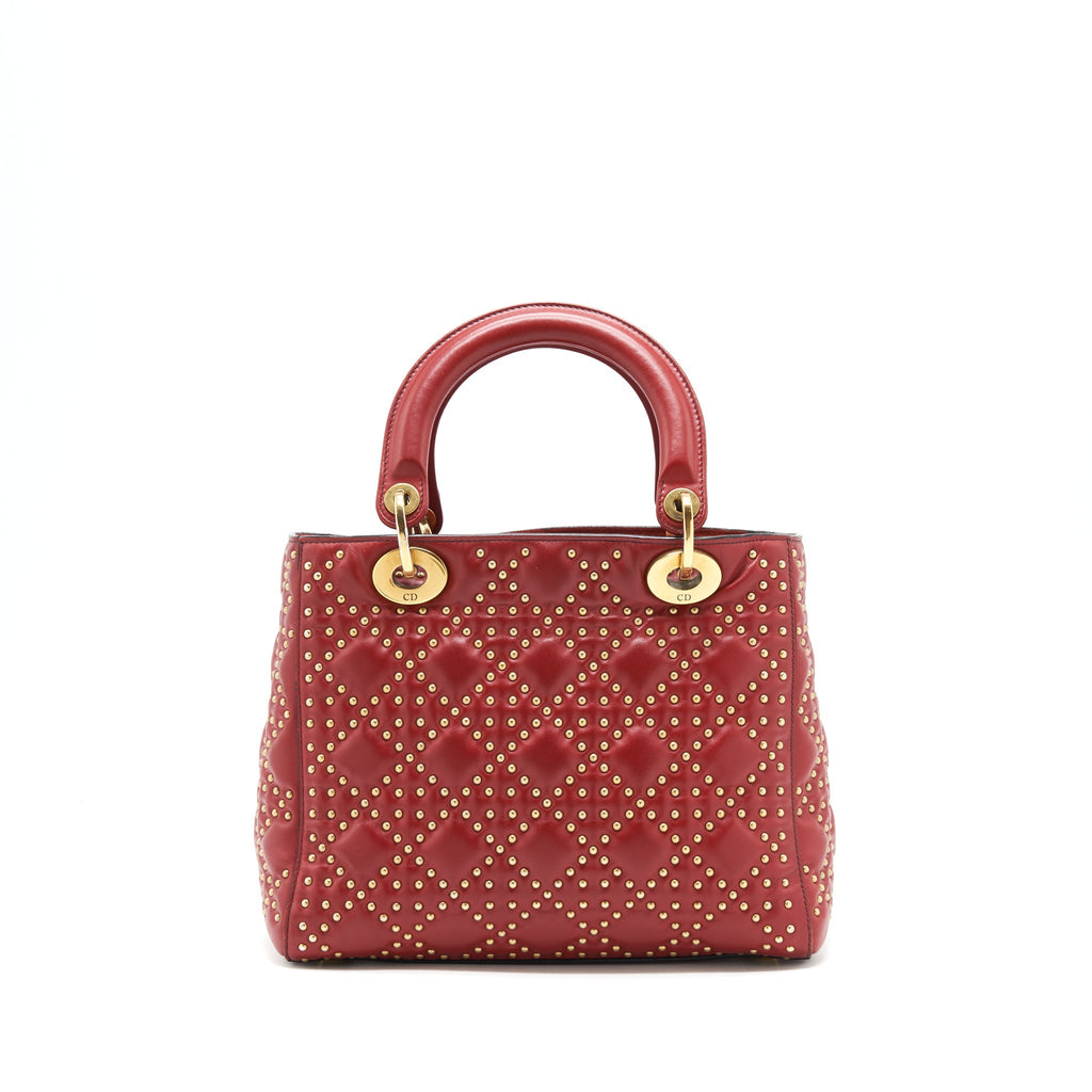 DIOR STUDDED LADY DIOR RED GHW
