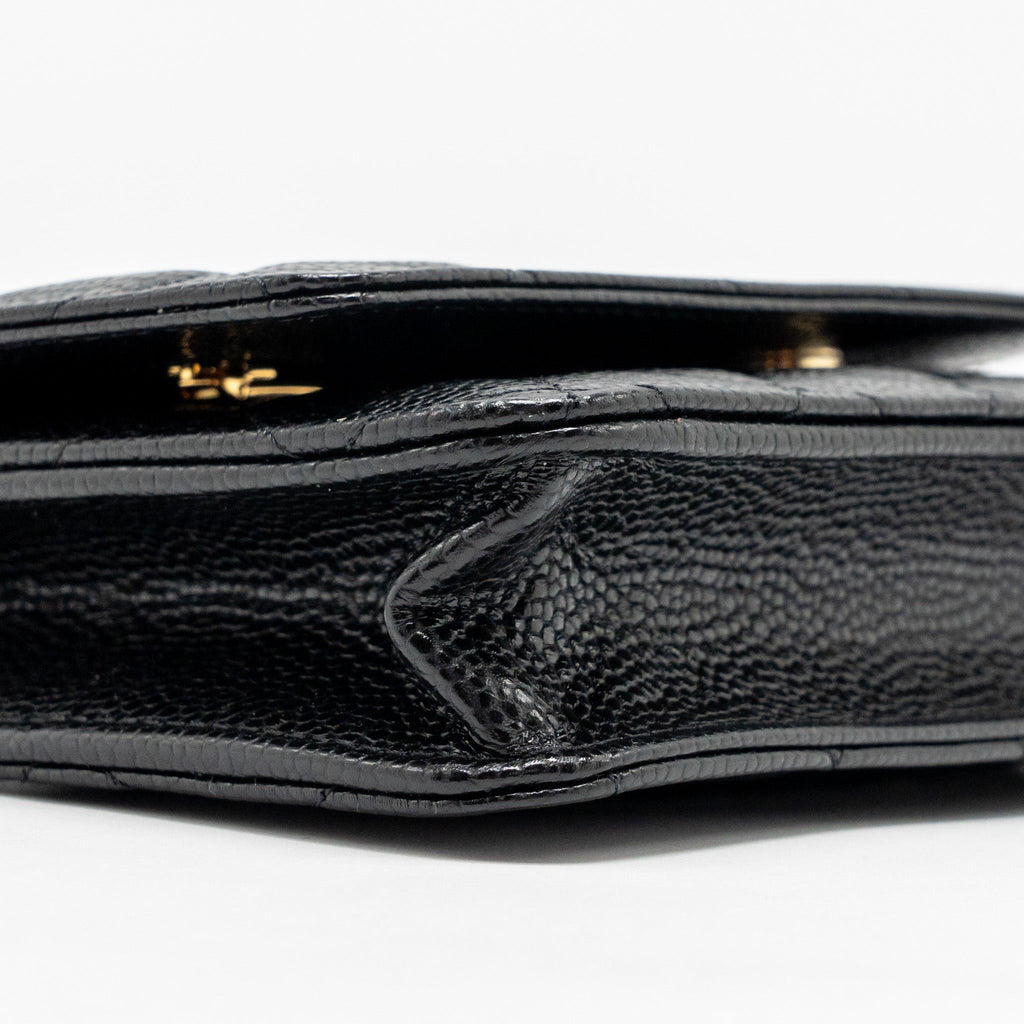 CHANEL CLASSIC WALLET ON CHAIN CAVIAR BLACK GHW(MICROCHIP)
