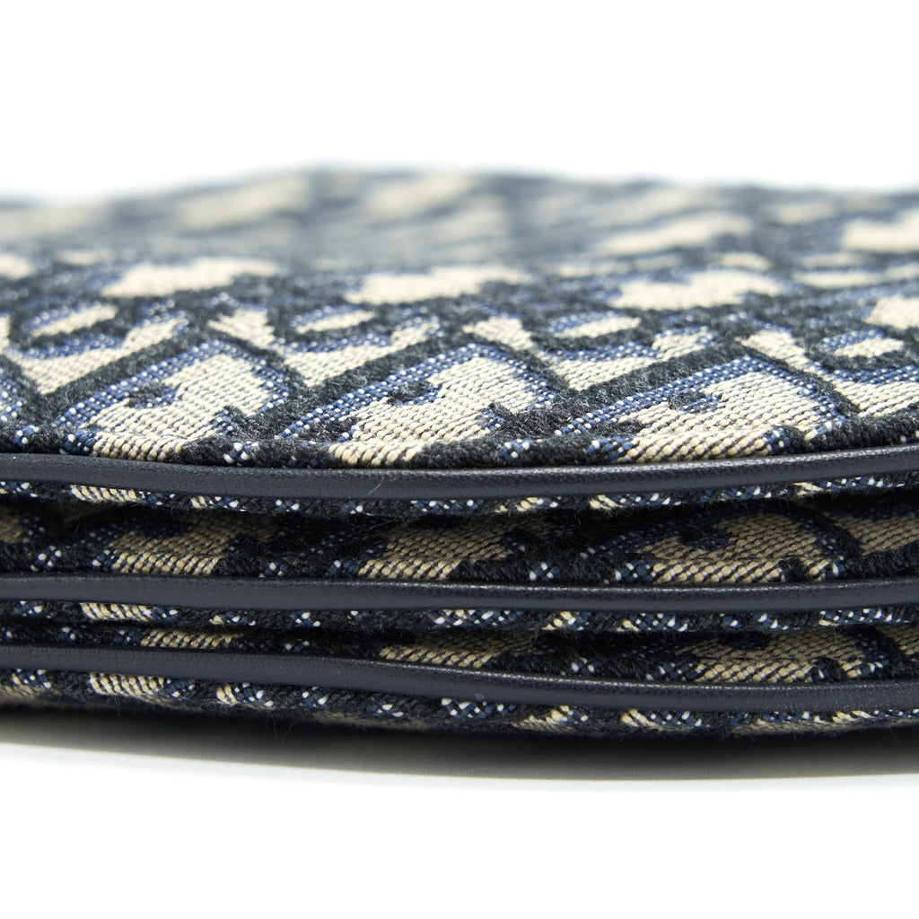 DIOR SADDLE POUCH BLUE OBLIQUE CANVAS GHW