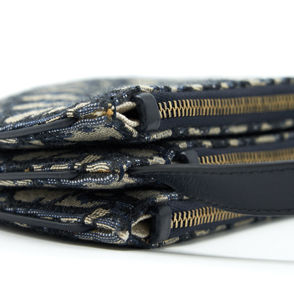 DIOR SADDLE POUCH BLUE OBLIQUE CANVAS GHW