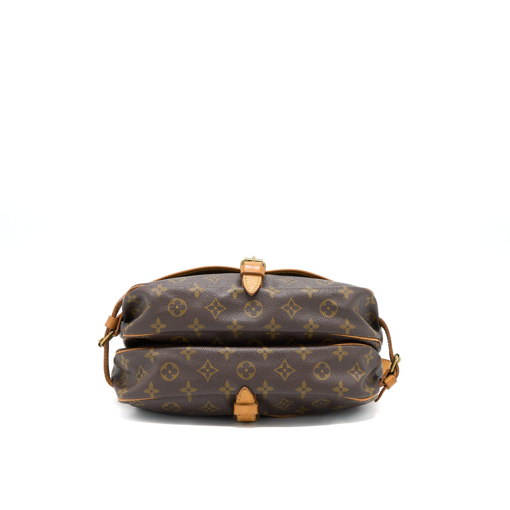 LOUIS VUITTON VINTAGE SAUMUR CLOTH CROSSBODY BAG MONOGRAM CANVAS GHW