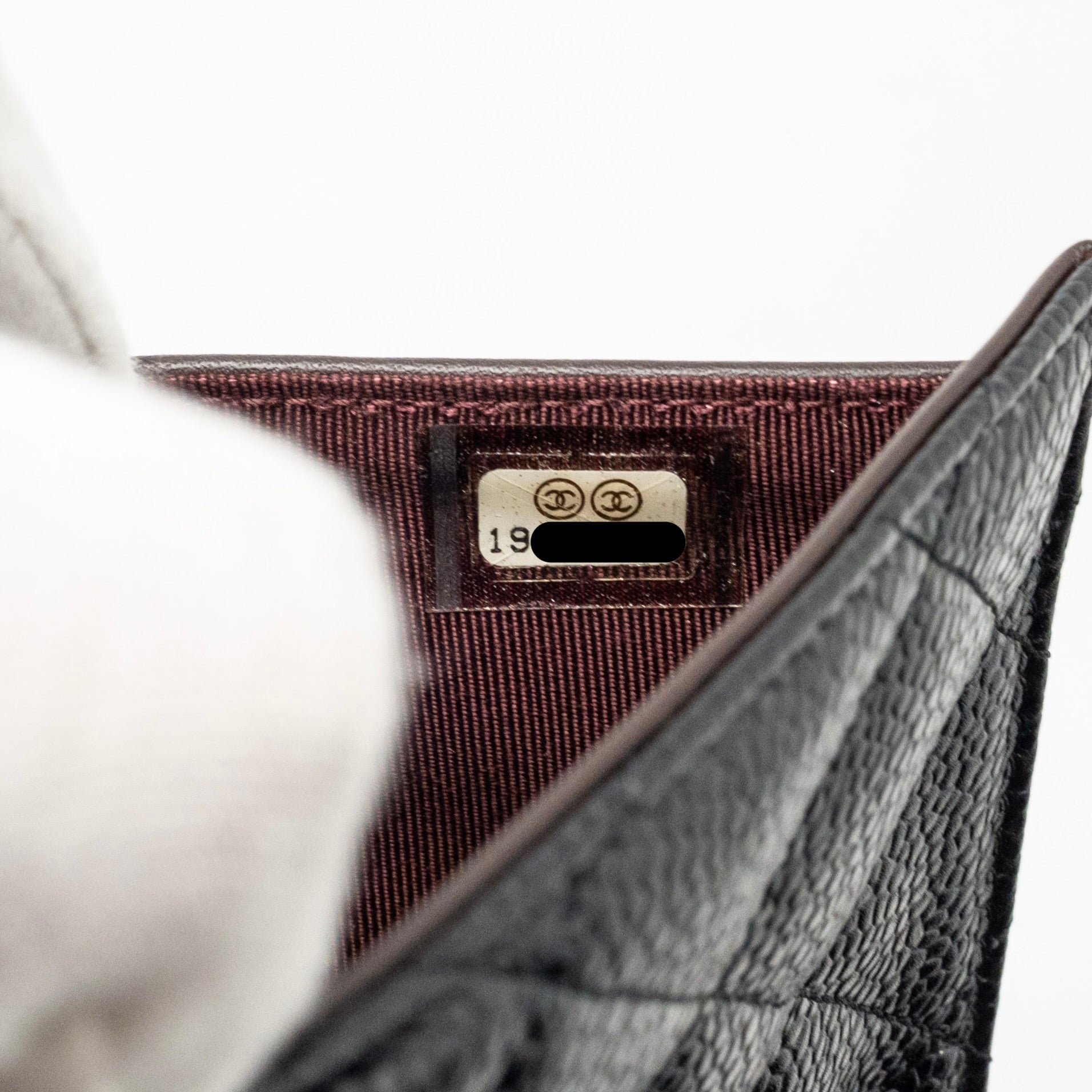 CHANEL CLASSIC CC FLAP LONG WALLET CAVIAR BLACK GHW