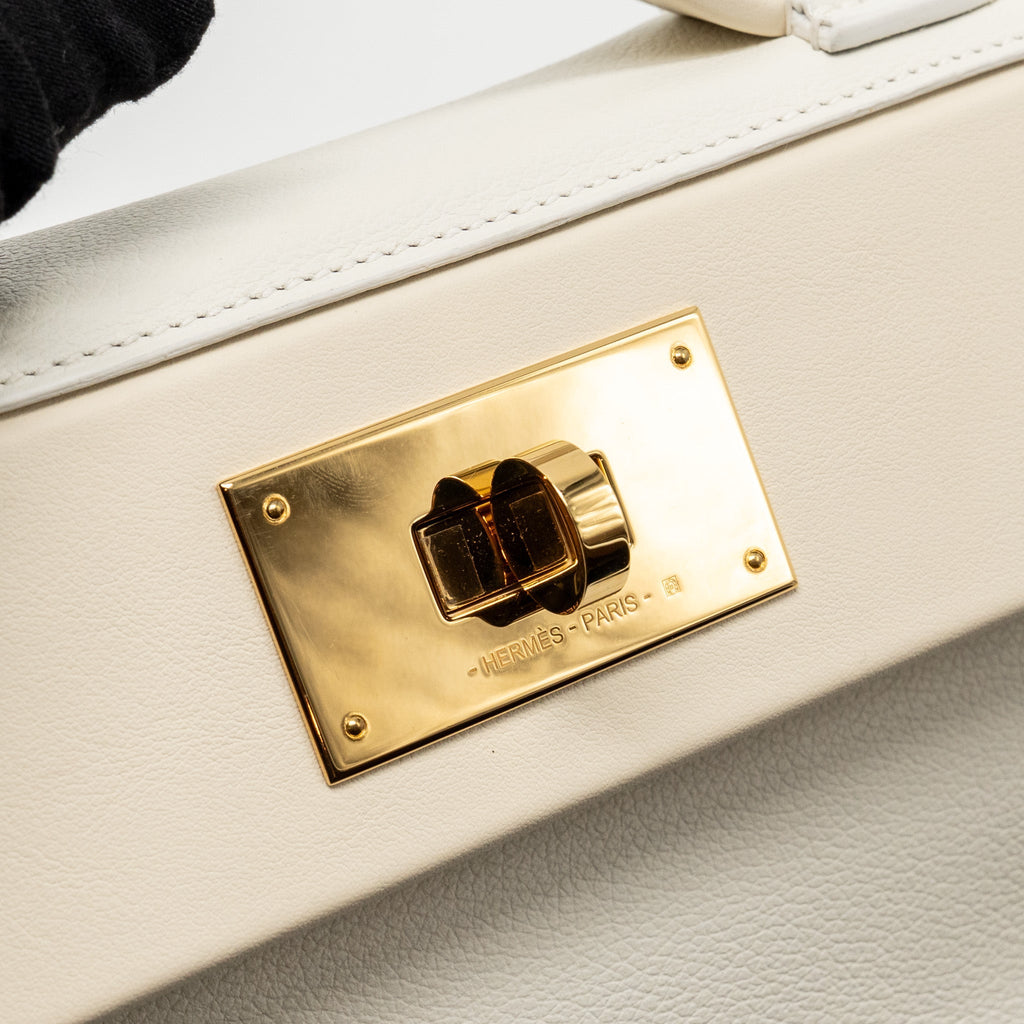 HERMES MINI 2424 24/24-21 BAG EVERCOLOR/SWIFT BLANC/NATA GHW