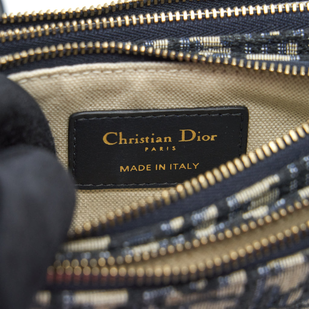 DIOR SADDLE POUCH BLUE OBLIQUE CANVAS GHW