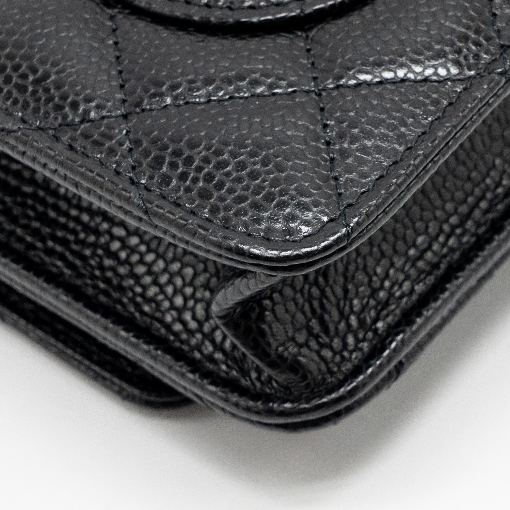 CHANEL CLASSIC WALLET ON CHAIN CAVIAR BLACK GHW(MICROCHIP)