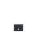 CHANEL SMALL COMPACT WALLET CAVIAR BLACK LGHW (MICROCHIP)
