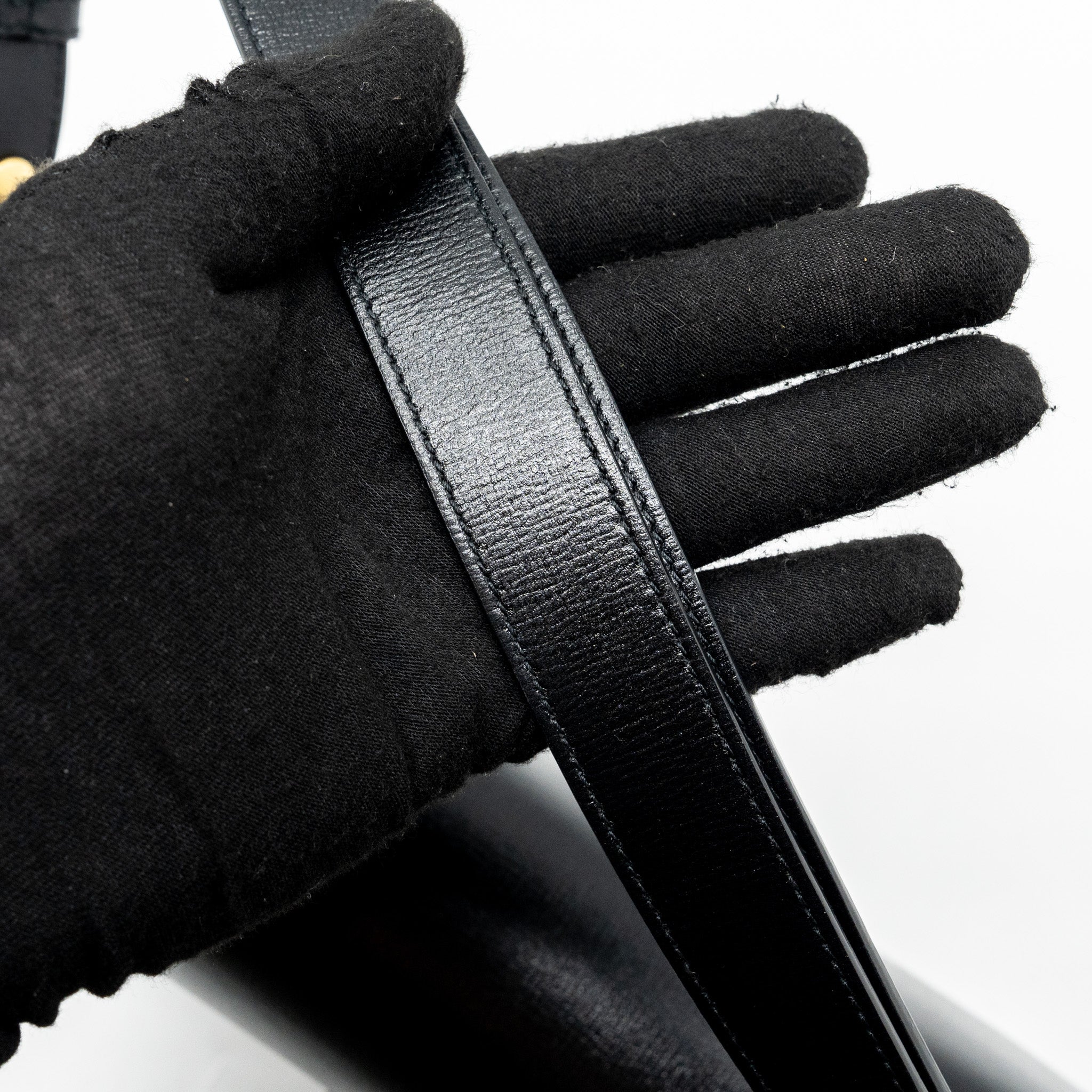 GUCCI HORSEBIT 1955 SHOULDER BAG LEATHER BLACK GHW