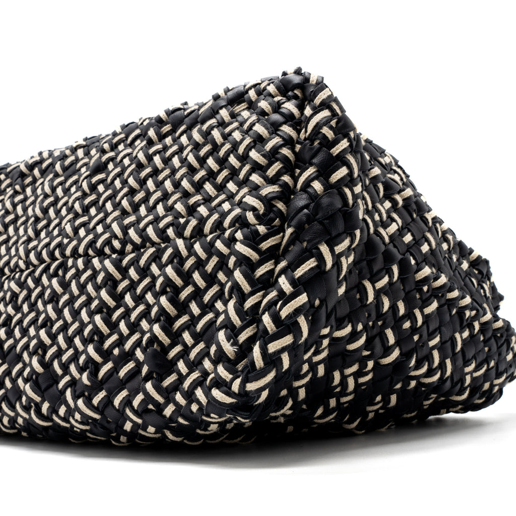 BOTTEGA VENETA TOTE BAG LEATHER DARK BLUE MULTICOLOUR BLACK HARDWARE