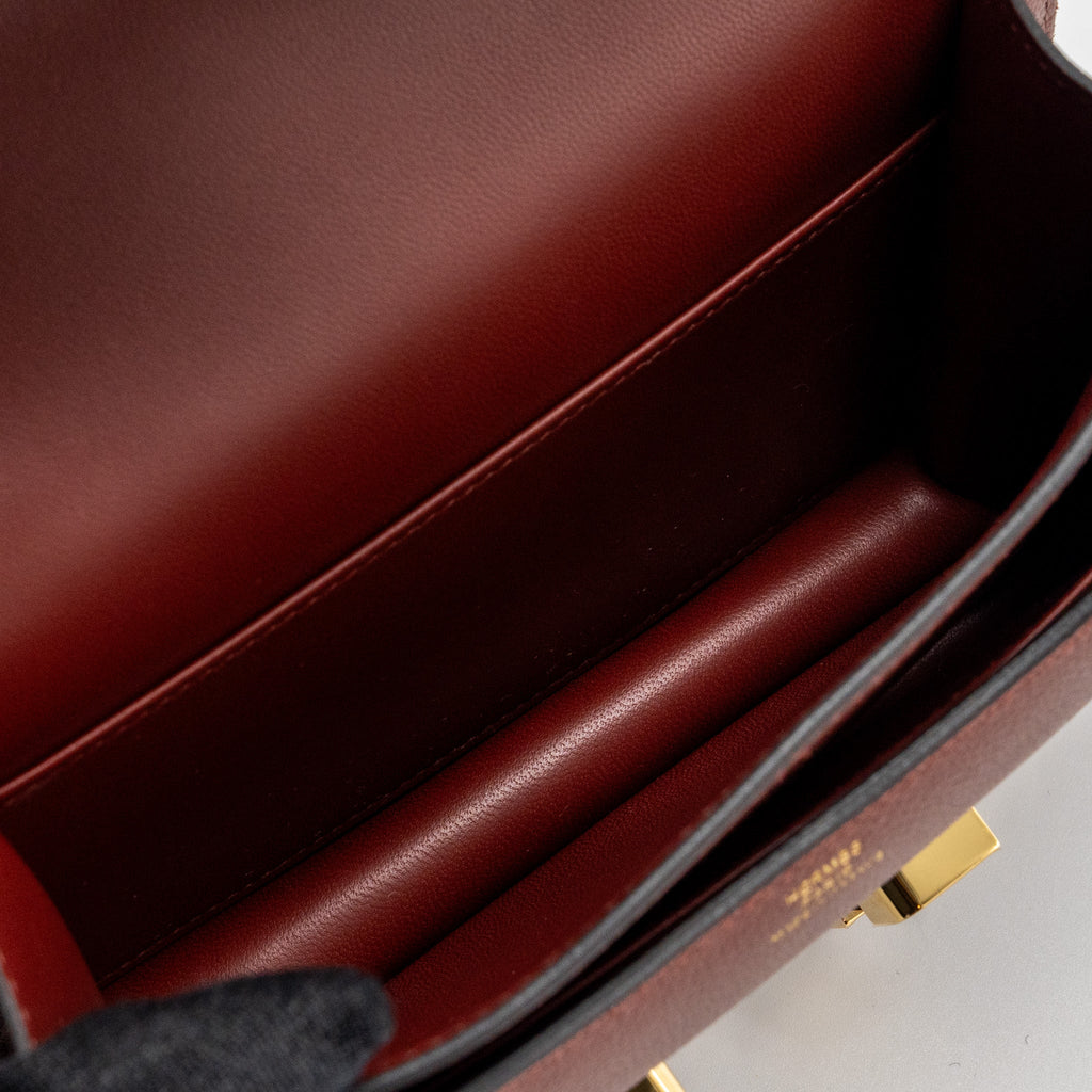 HERMES MINI CONSTANCE EVERCOLOUR ROUGE H GHW